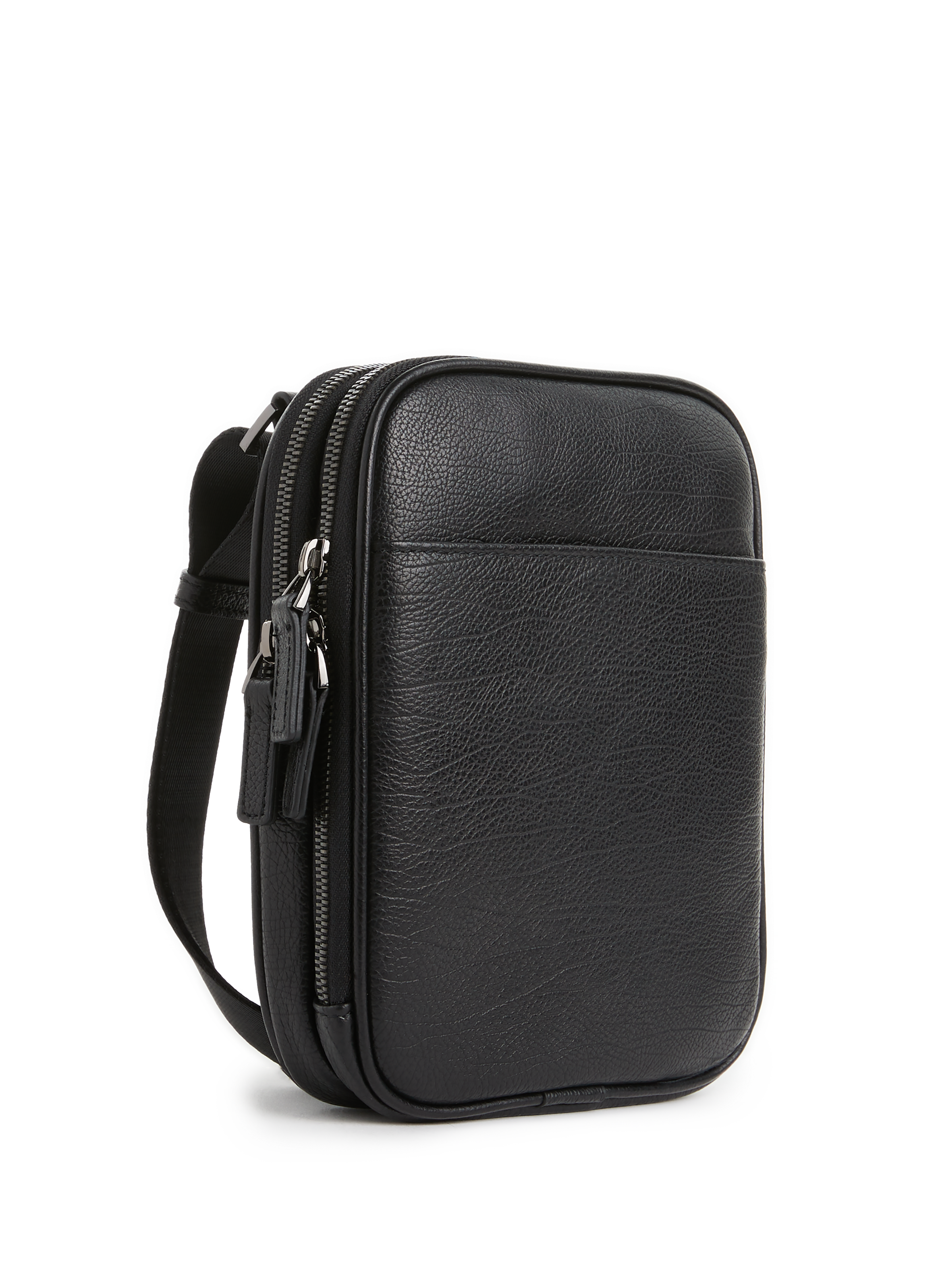 Grained leather crossbody bag portc hex pr139575 in more leather. SAISON 1865 Black