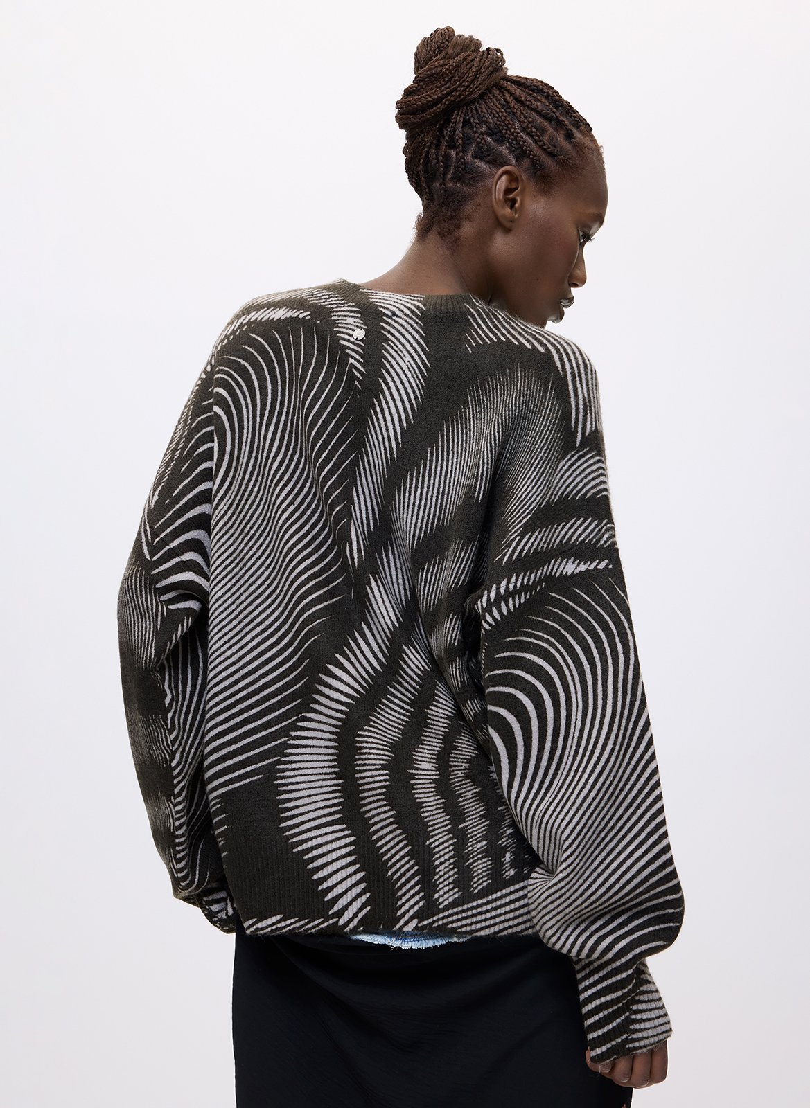 Sweat col rond imprimé DESIGUAL Noir