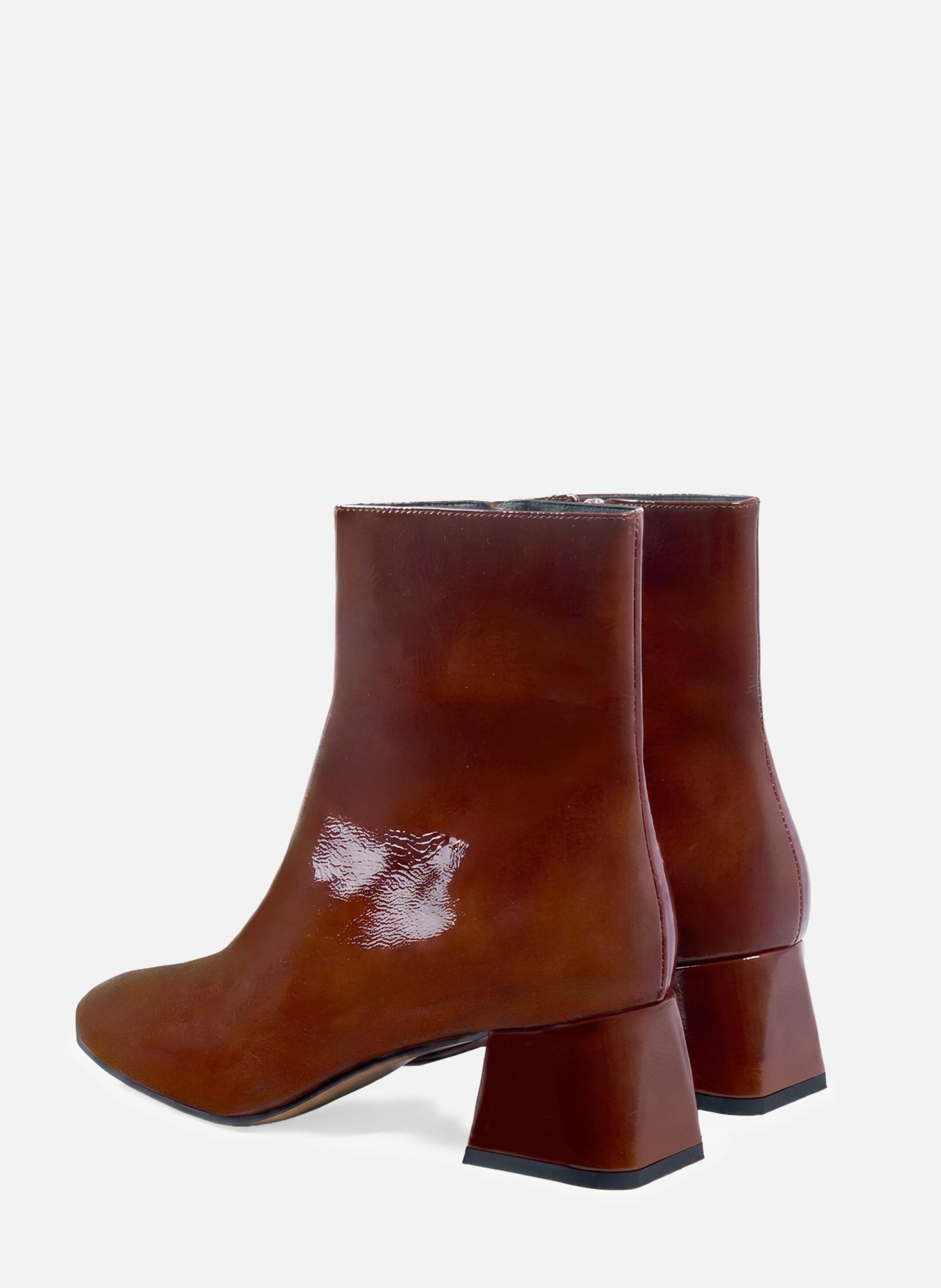 Diane patent leather square heel ankle boots JULES & JENN Red