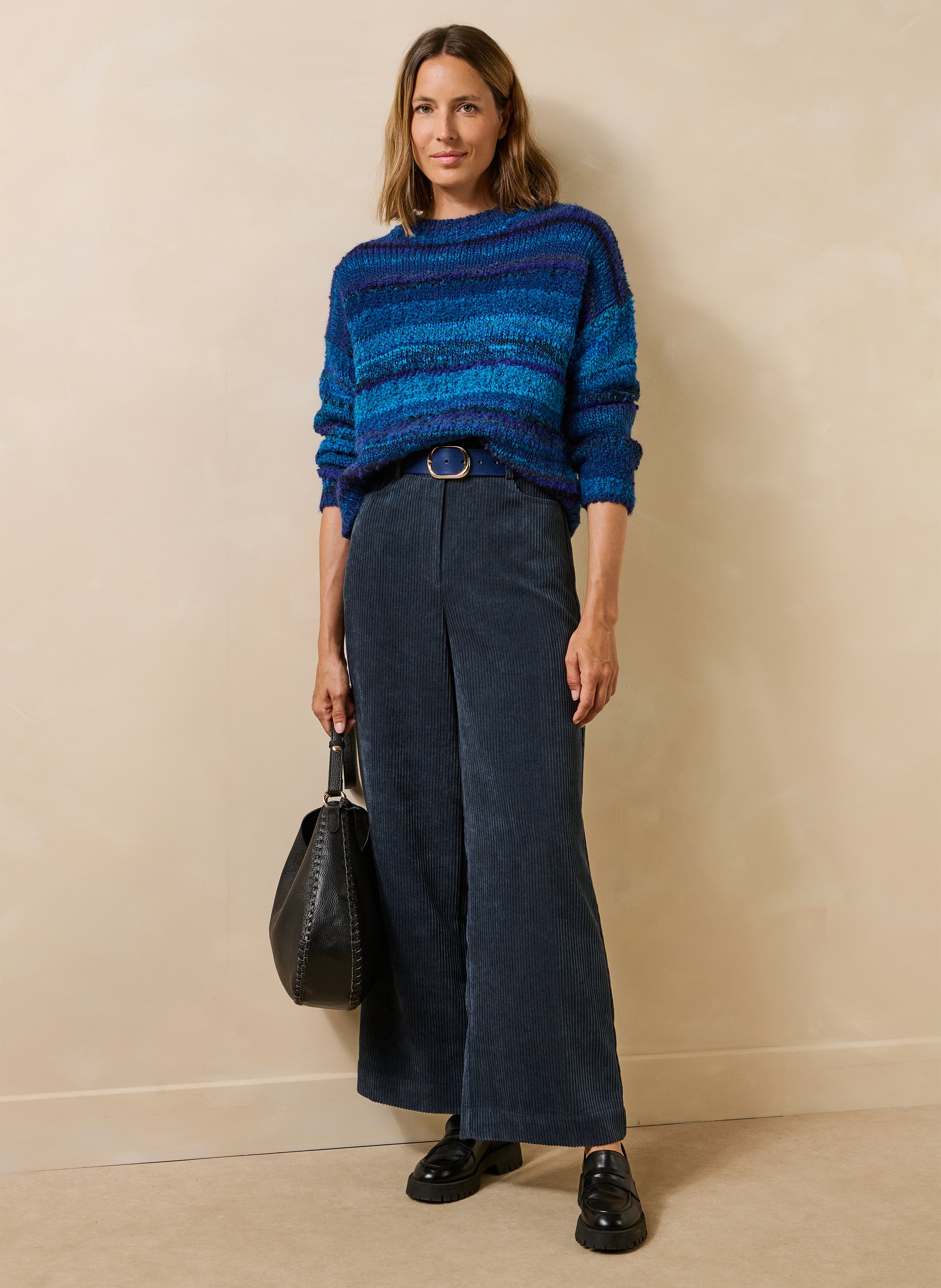 Wide-leg corduroy pants LA FEE MARABOUTEE Blue