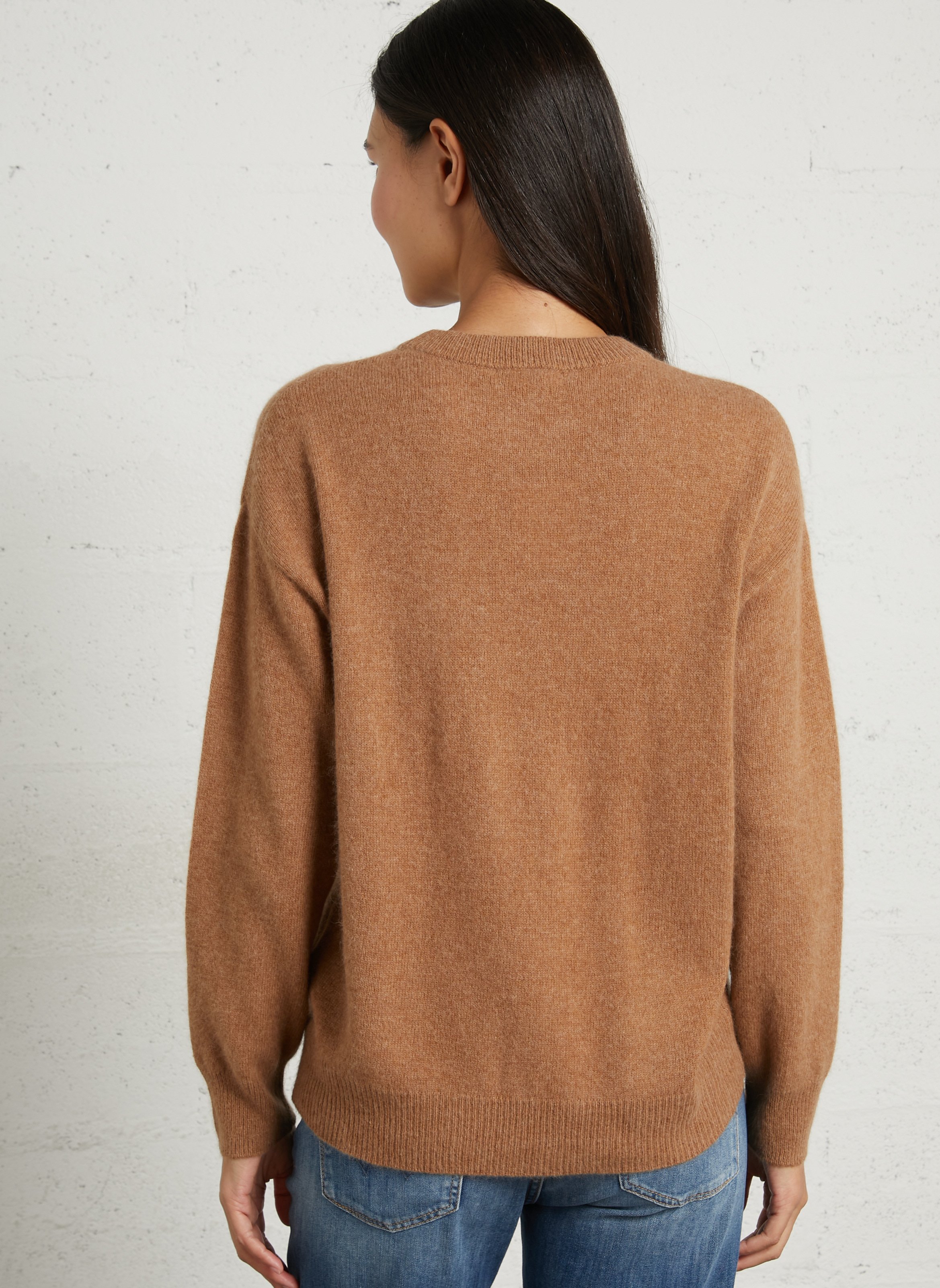 Straight-fit trui van wolmix met ronde hals MAJESTIC FILATURES Beige
