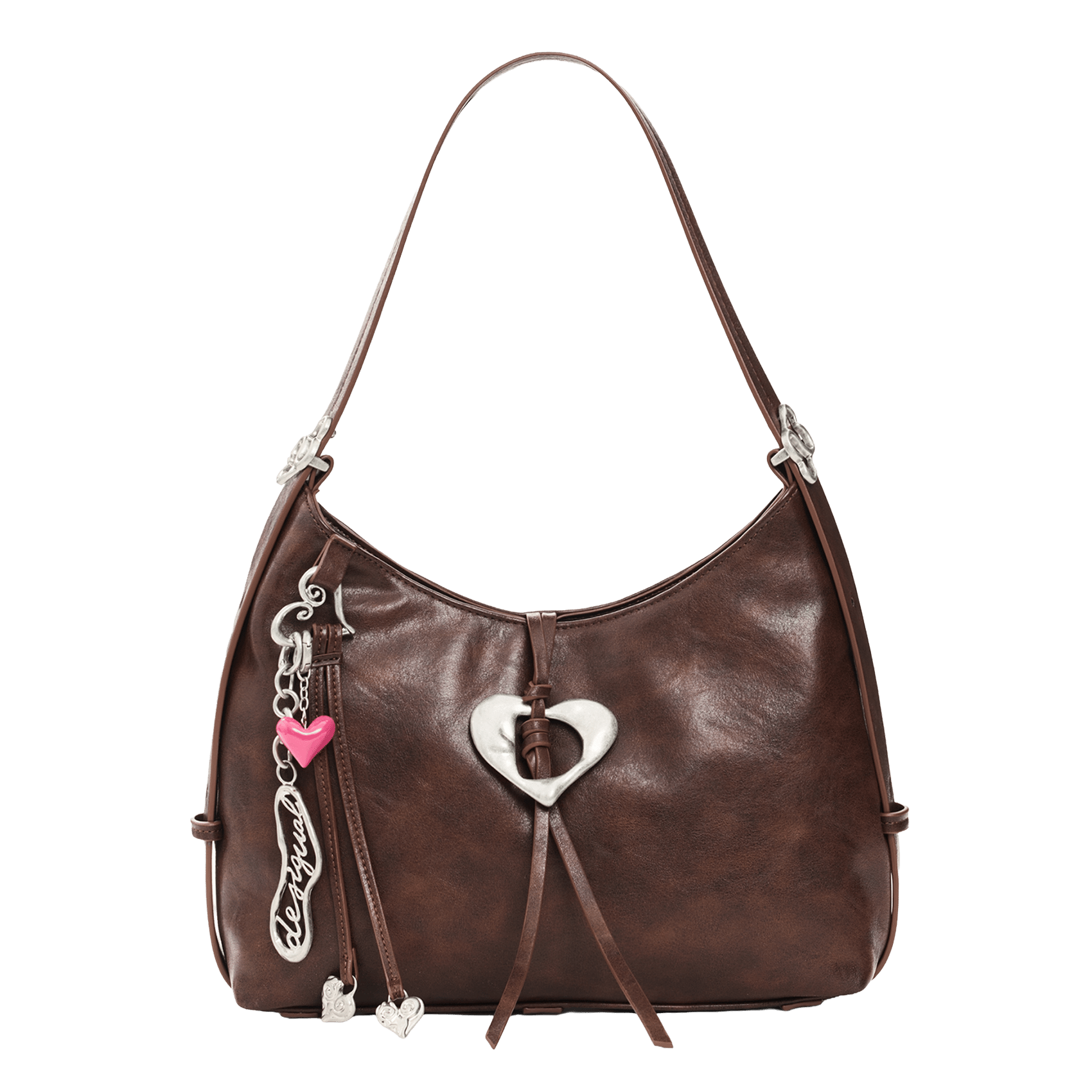 Mittelgroße Tasche mit Reißverschluss in Lederoptik DESIGUAL Braun