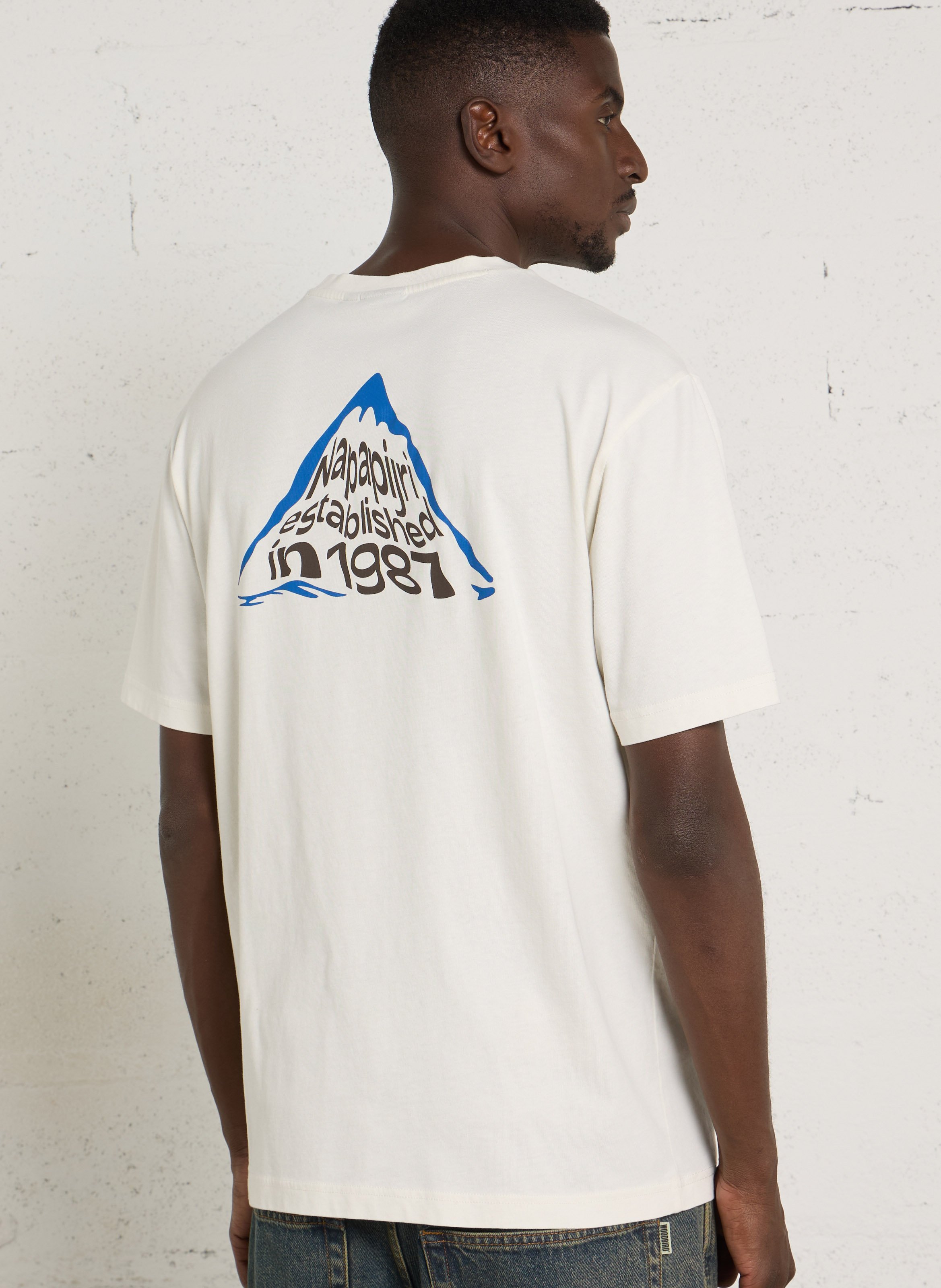 Gerade geschnittenes Rundhals-T-Shirt aus Baumwolle mit Siebdruck NAPAPIJRI