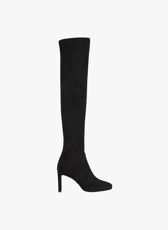Bottes talon en cuir nubuck Noir
