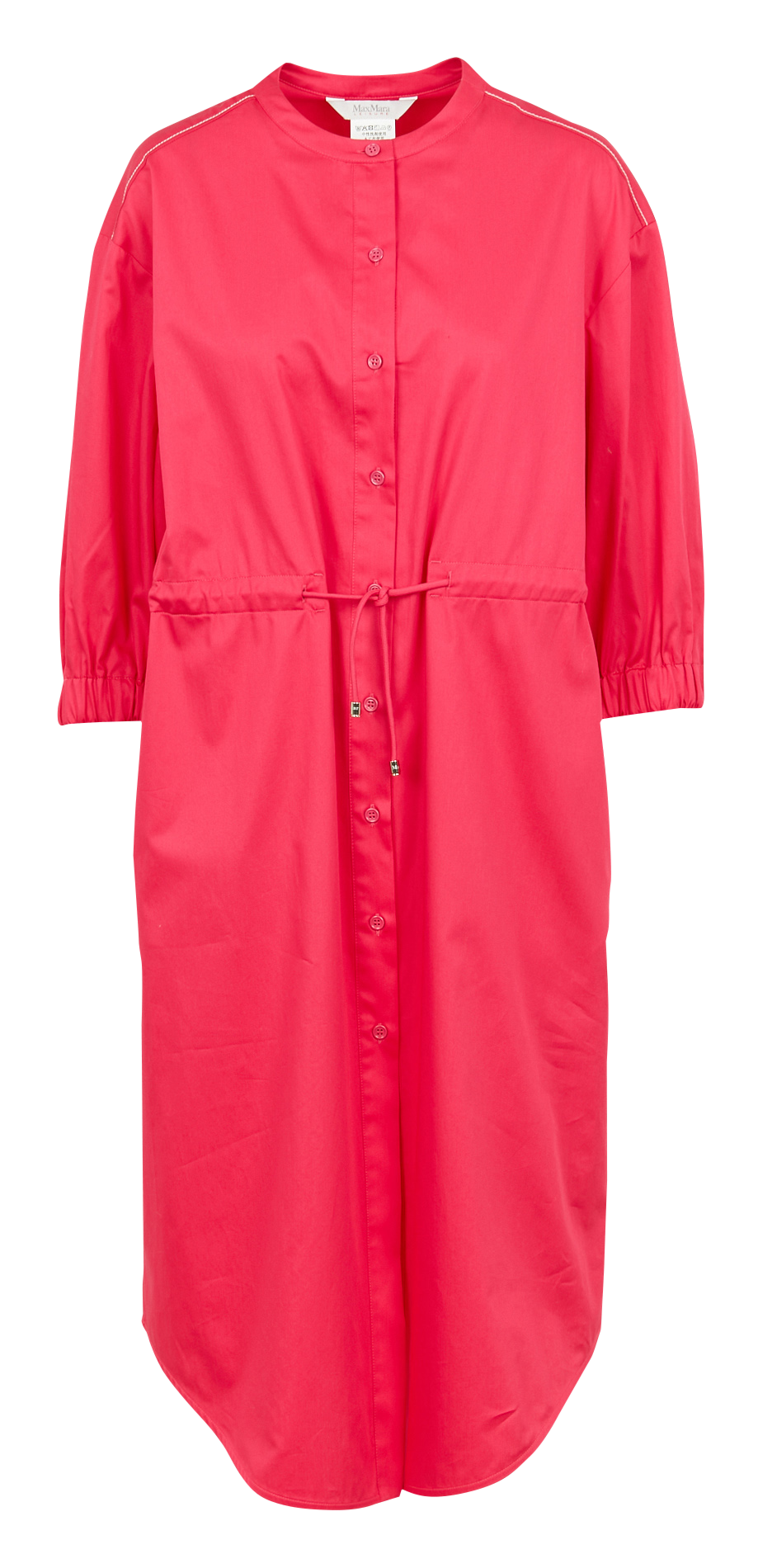 Loose-fit cotton midi dress with mandarin collar MAX MARA LEISURE Pink