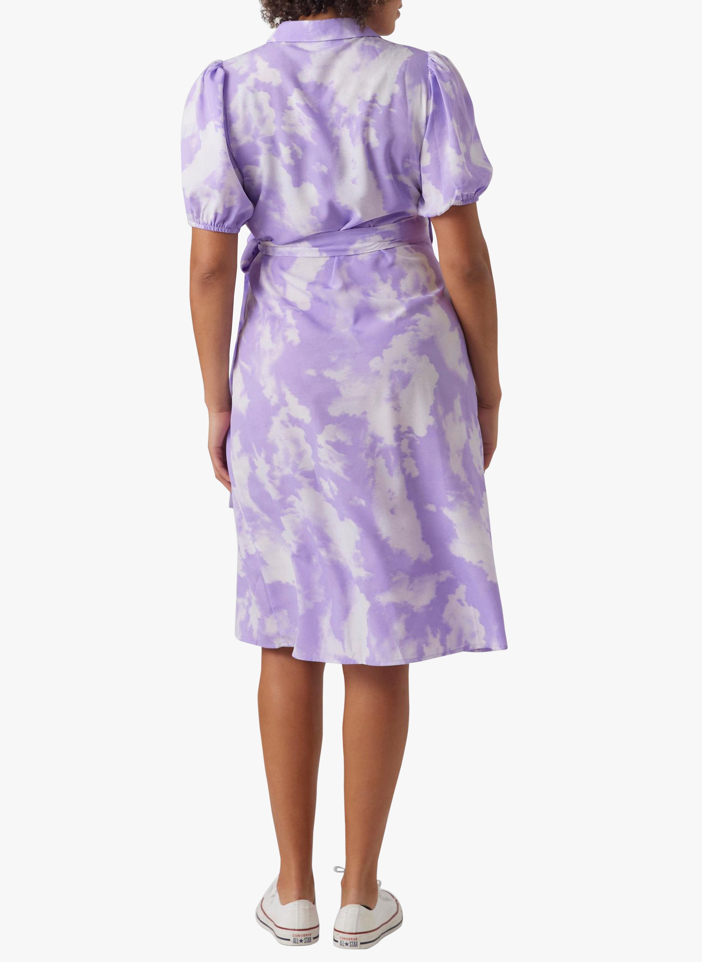 Robe midi col col V à revers  MAMALICIOUS Violet