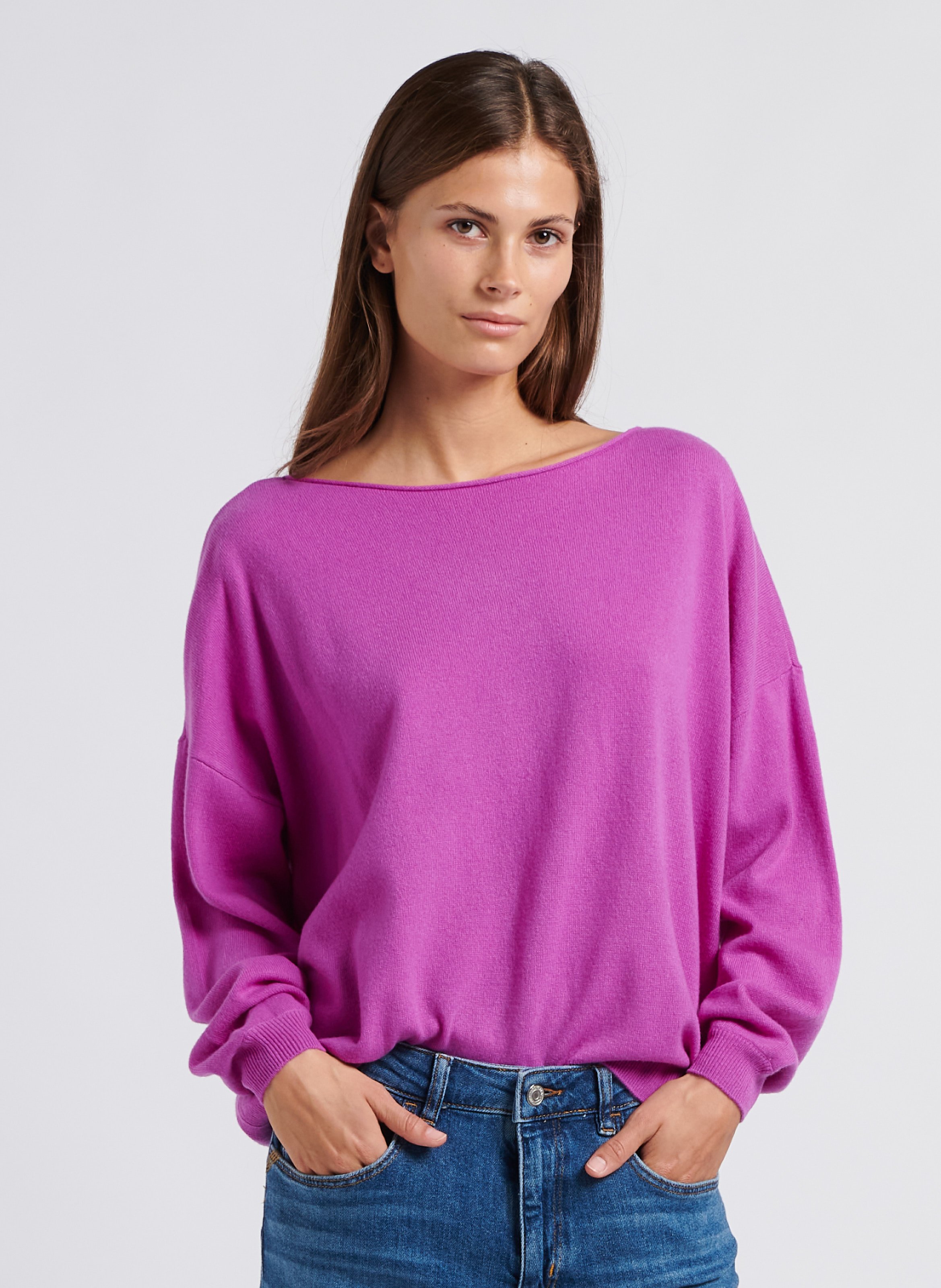 Pull femme col online bateau