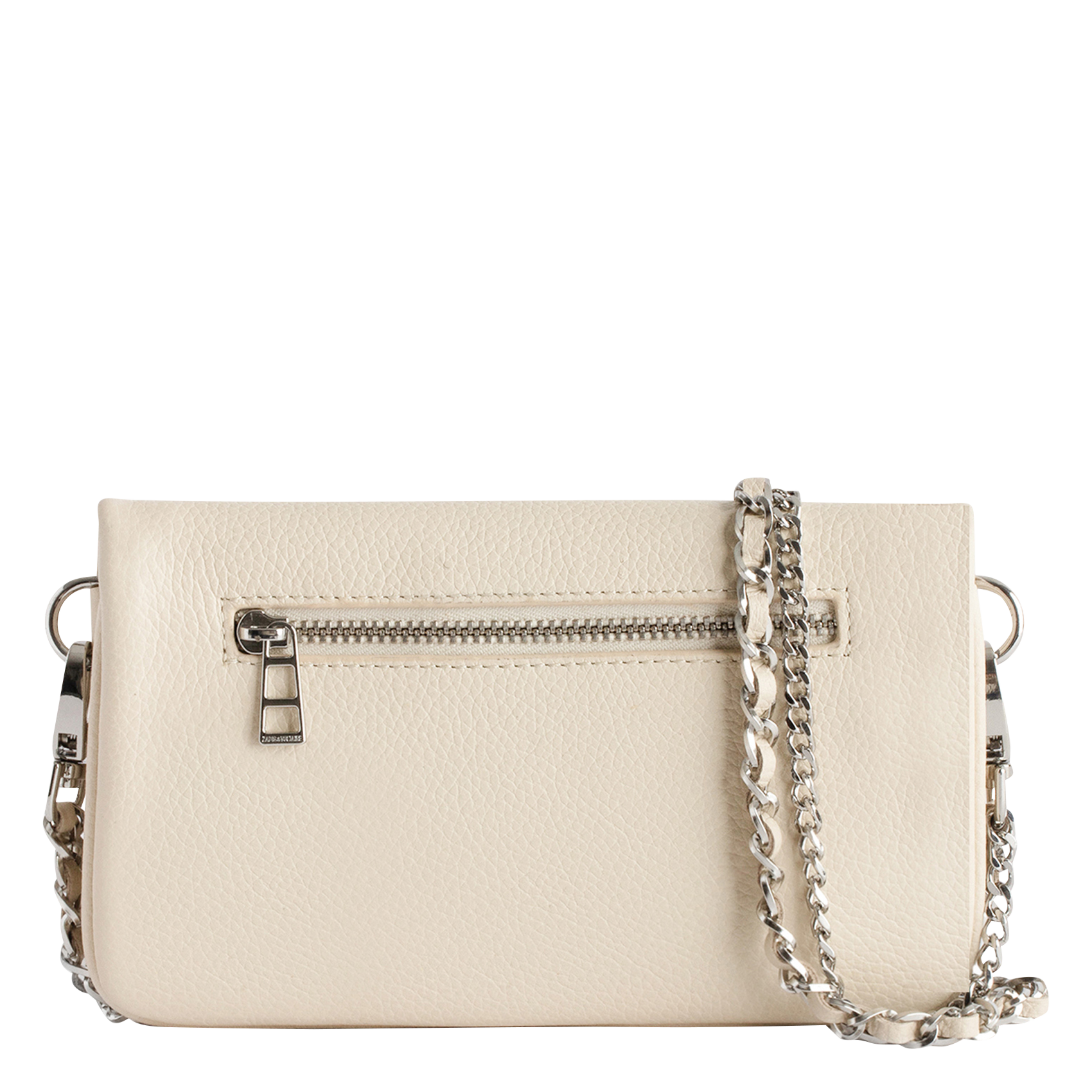 Grained leather clutch bag ZADIG&VOLTAIRE White