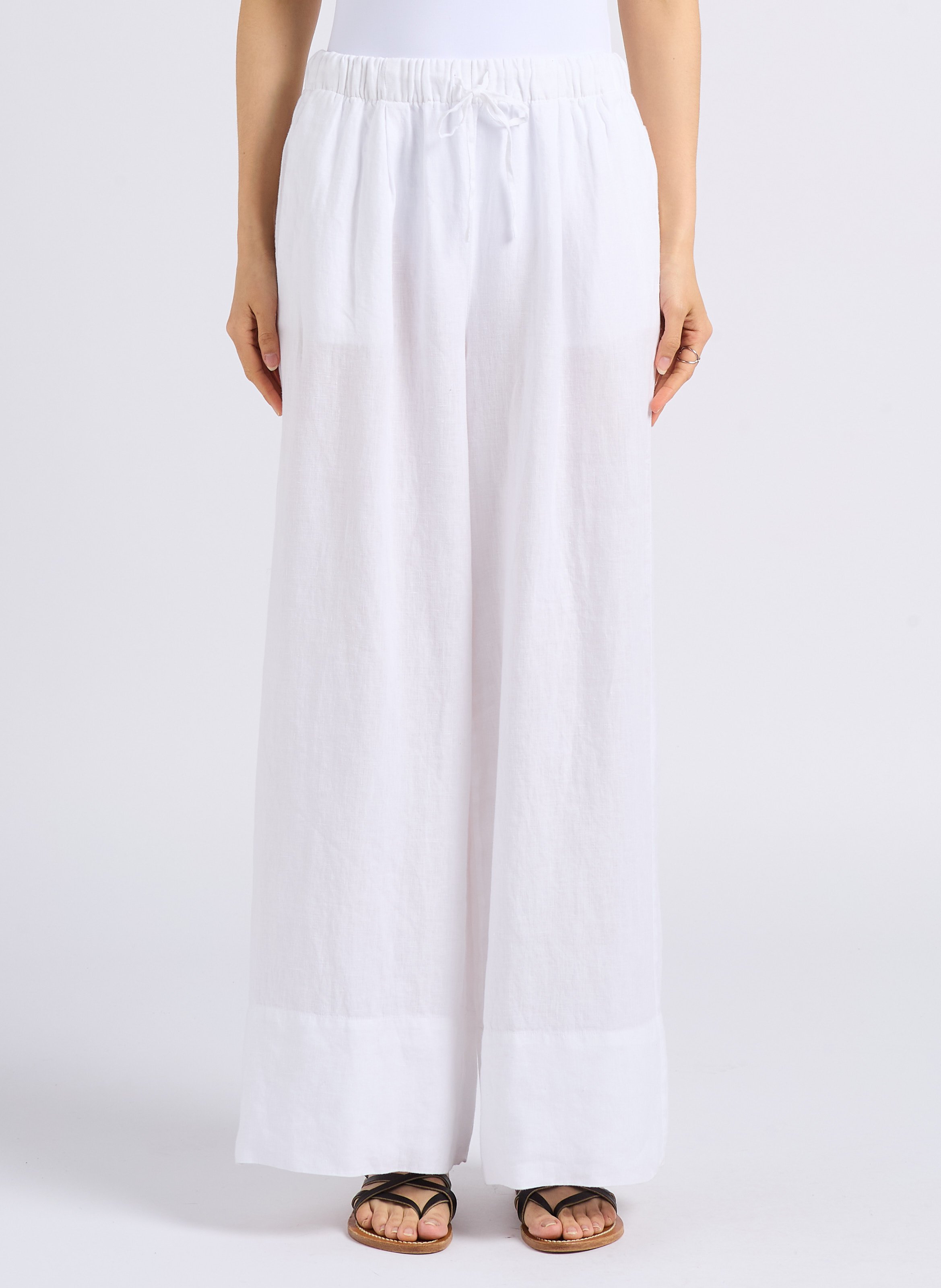 Pantalon Blanc Large Style Lin Par Fat Face - Taille 18 Régulier, Coupe Décontractée, Neuf Avec étiquettes