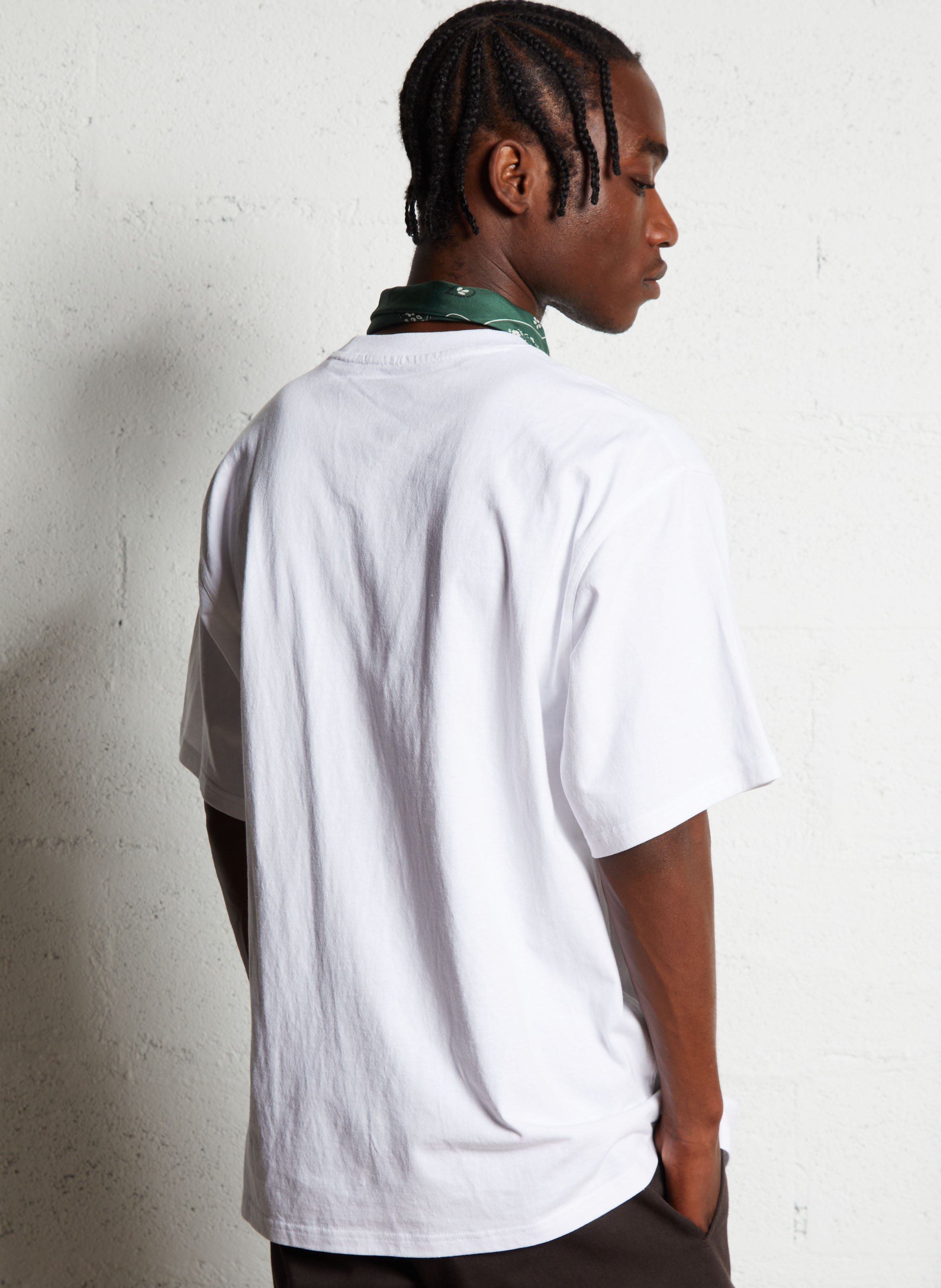 T-shirt a maniche corte diritto in cotone Bianco