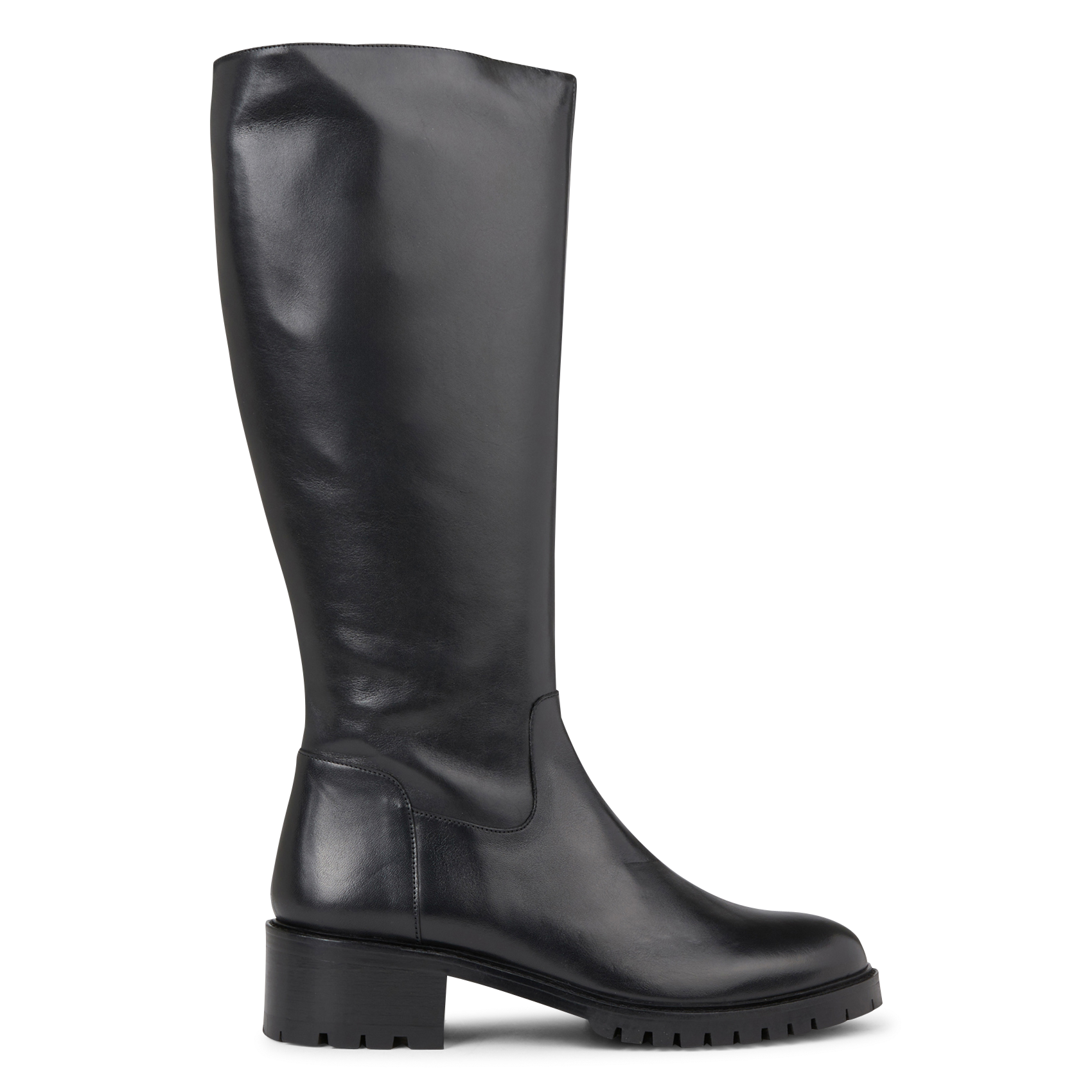 Bottes hautes crantées en cuir  MELLOW YELLOW Noir