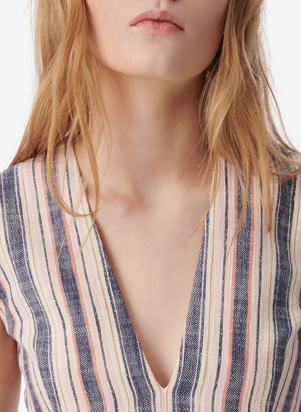 Fitted V-neck cotton top IRO Multicolored