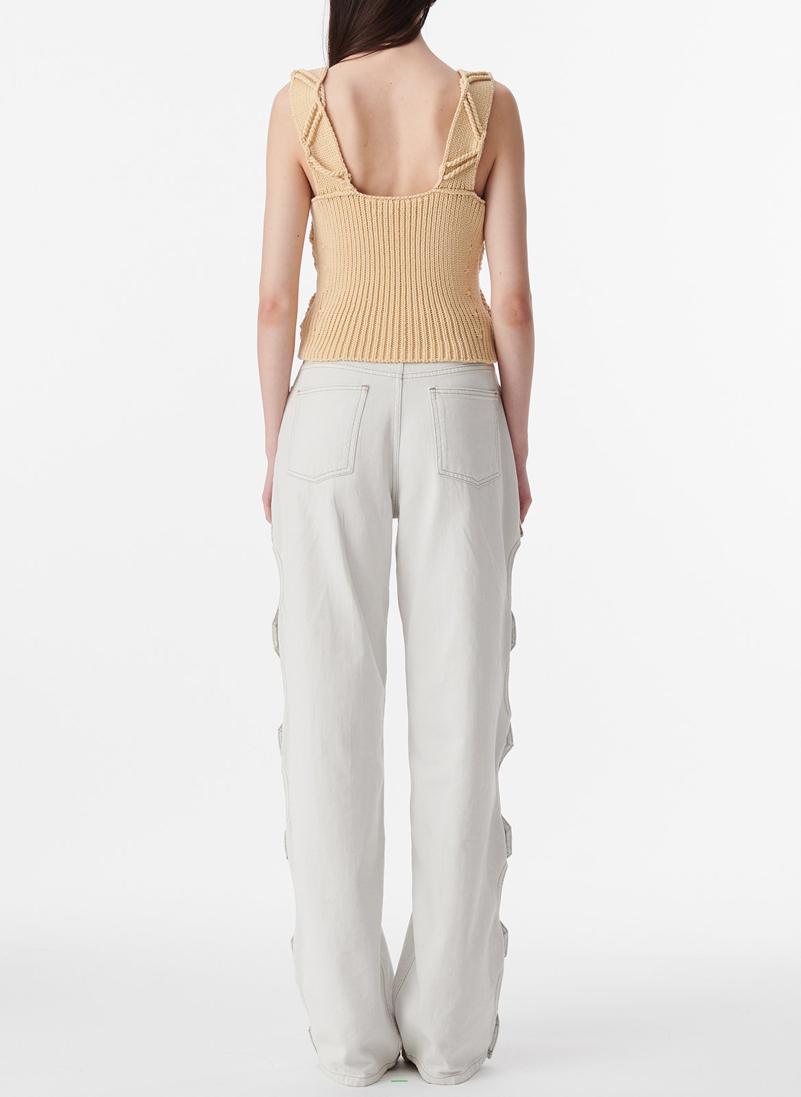 Ribbed cotton-blend V-neck cardigan IRO Yellow