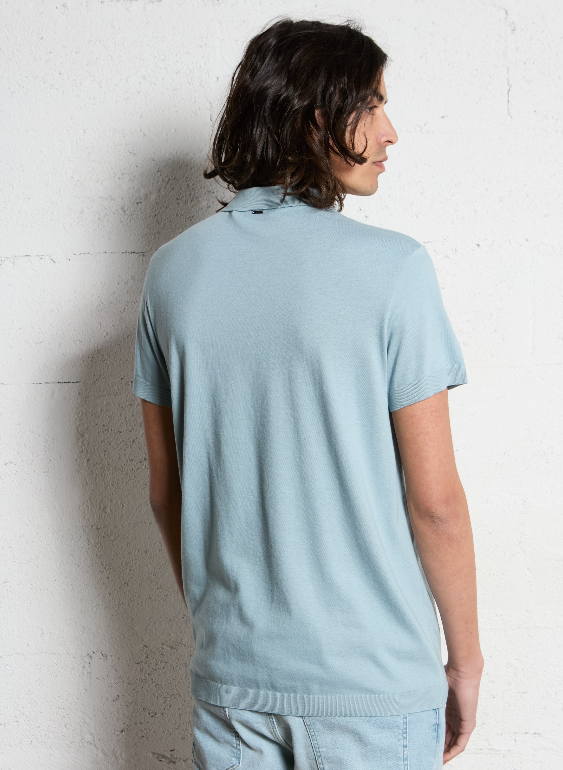 Polo regular-fit en coton mélangé IKKS Bleu