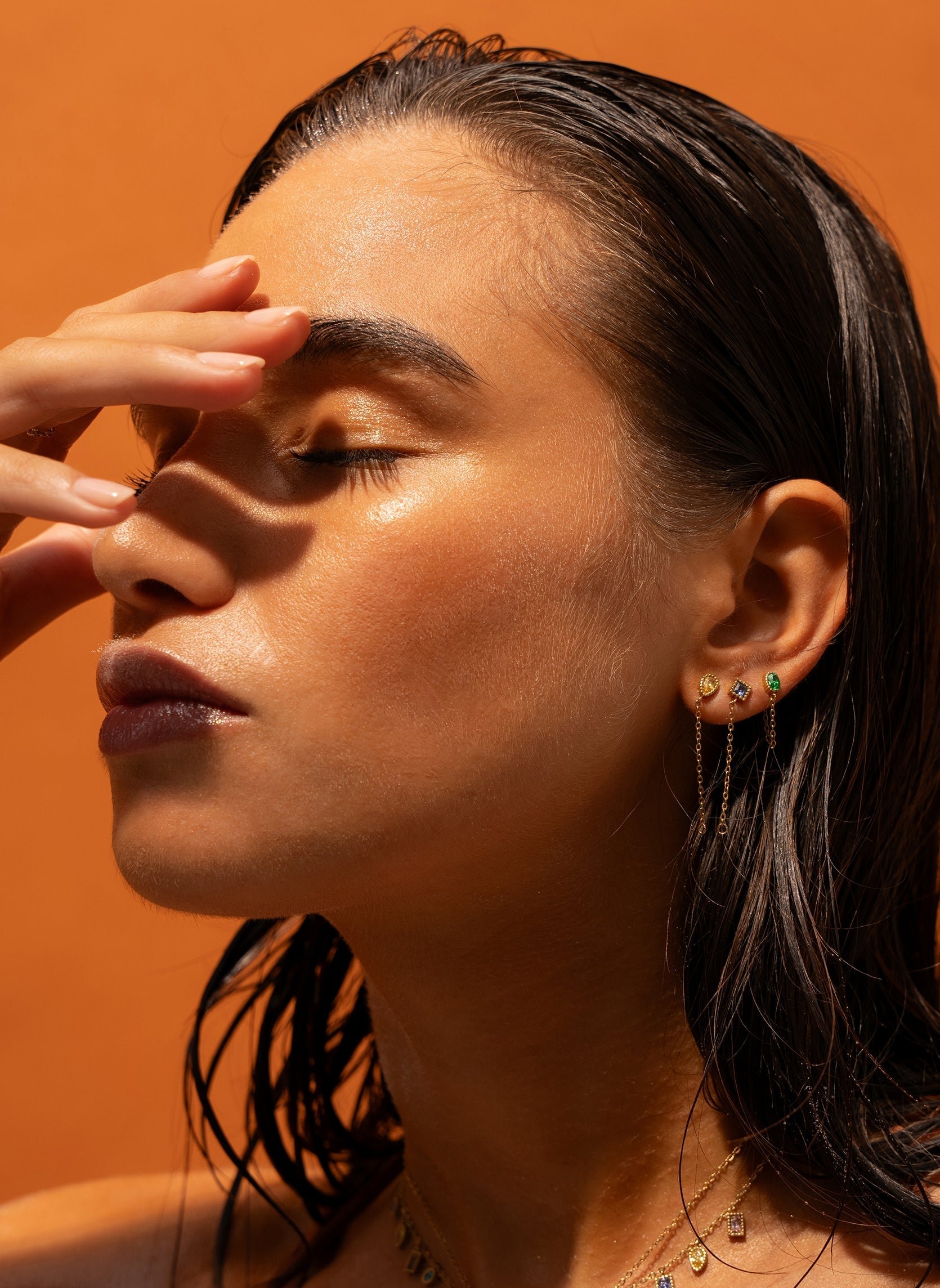 Oval ball earrings AEC Paris Green