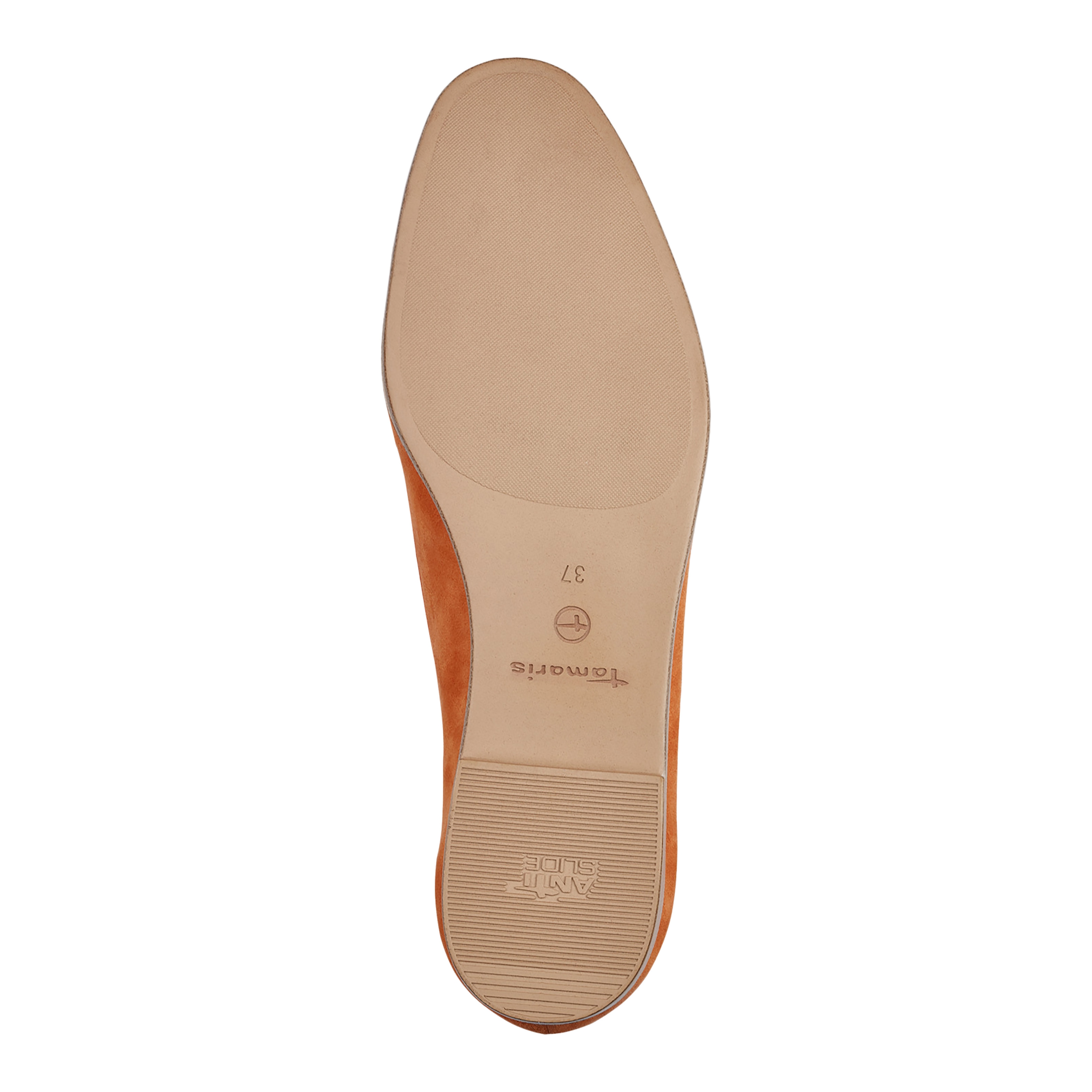 Leather moccasins TAMARIS Orange