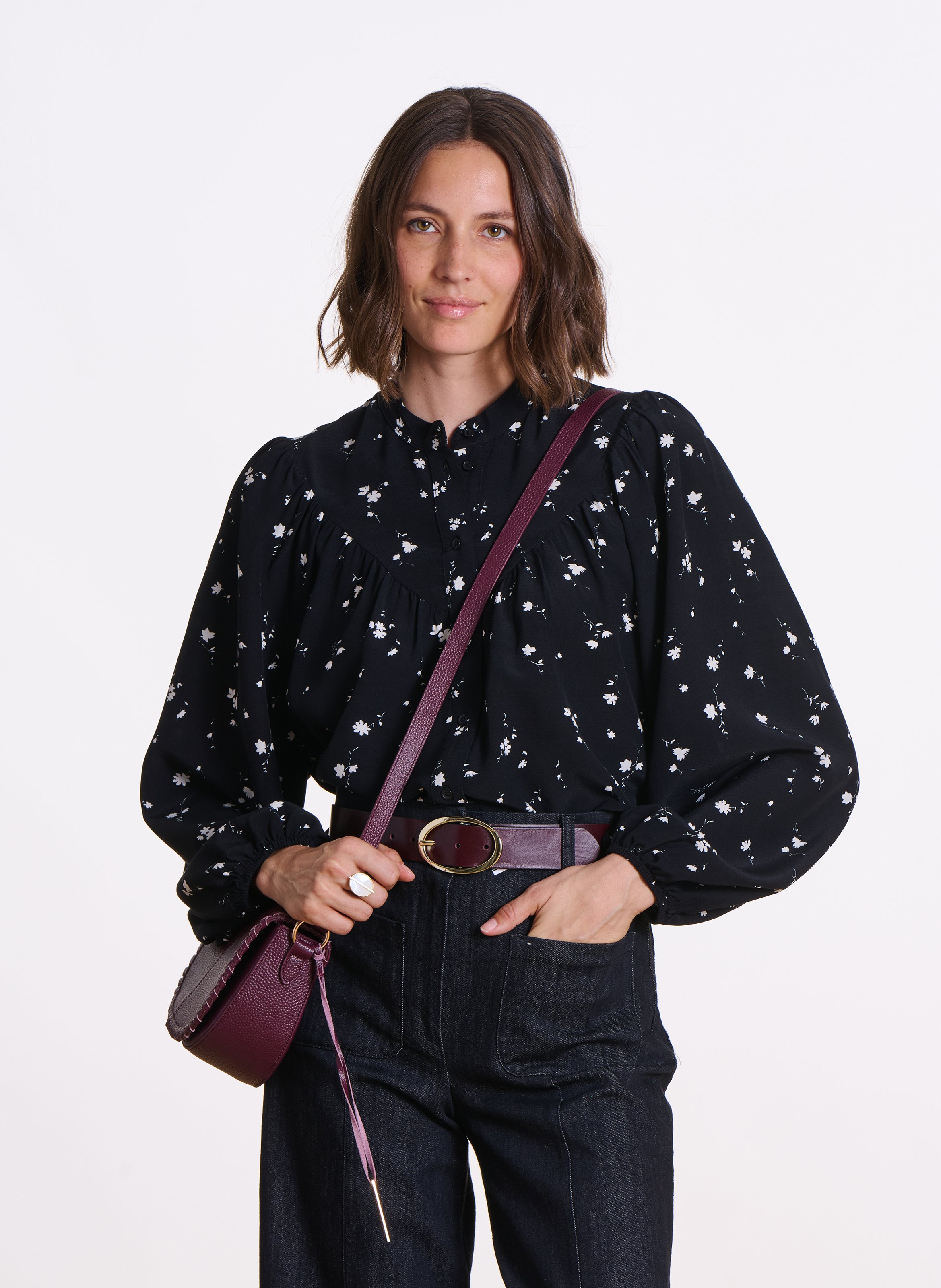 Chemise oversize imprimée LA FEE MARABOUTEE Noir