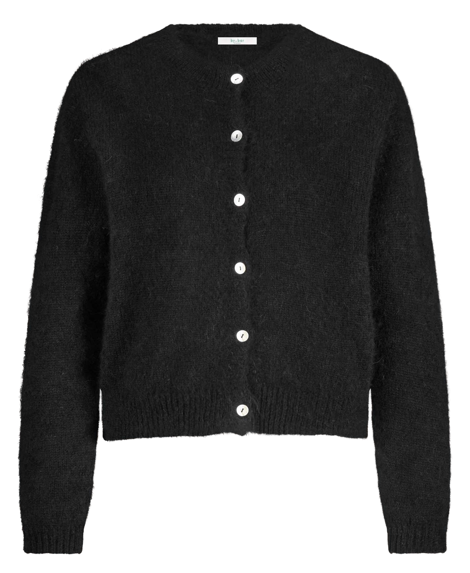 Gebreide cardigan met knopen van gemengde wol BY BAR Zwart