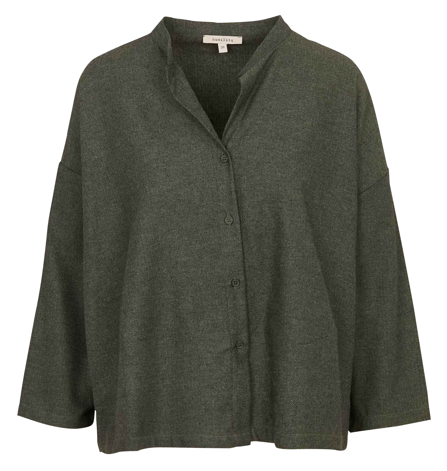 Chemise oversize en coton recyclé mélangé HUMILITY Vert