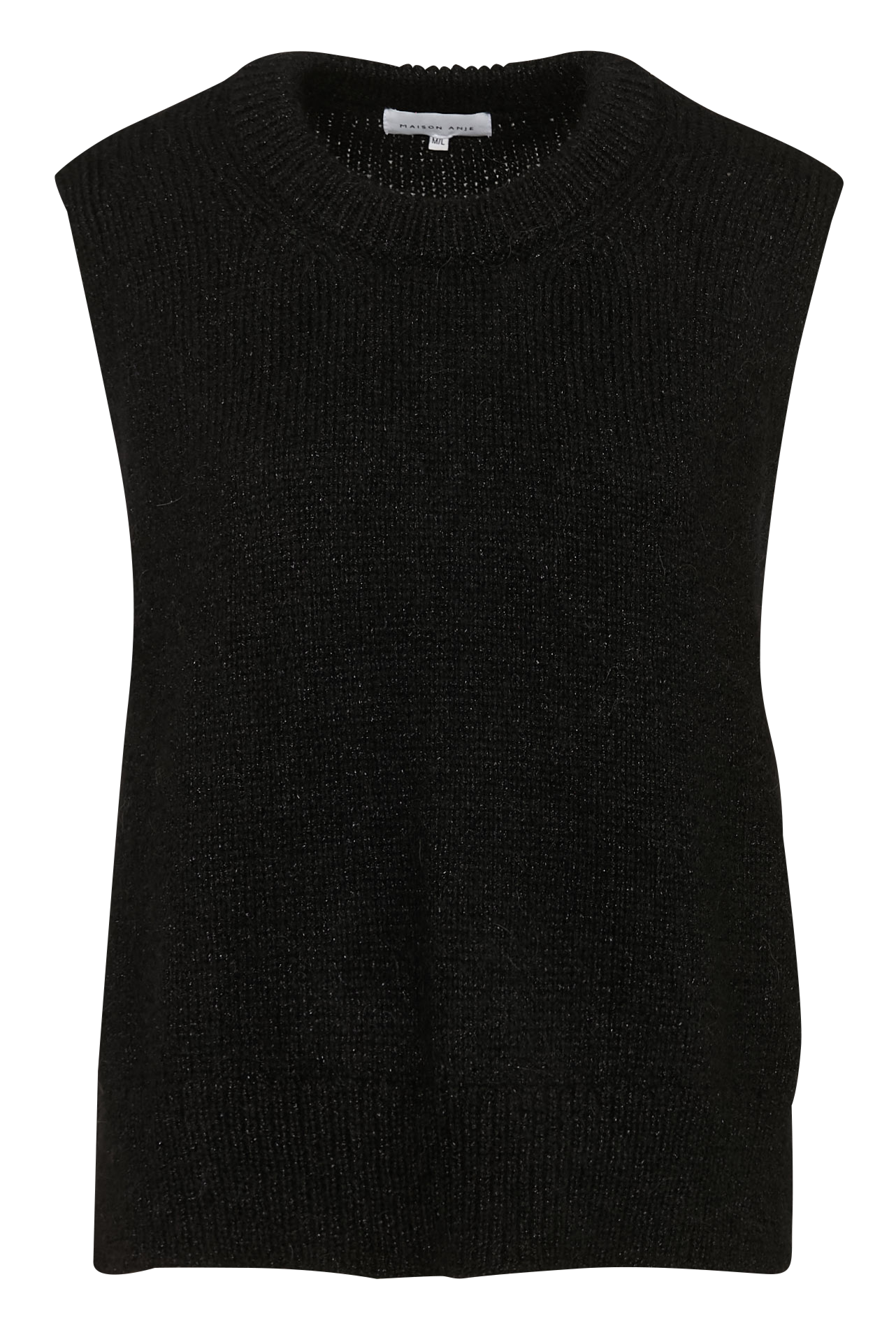 Oversized round neck metallic sweater MAISON ANJE Black