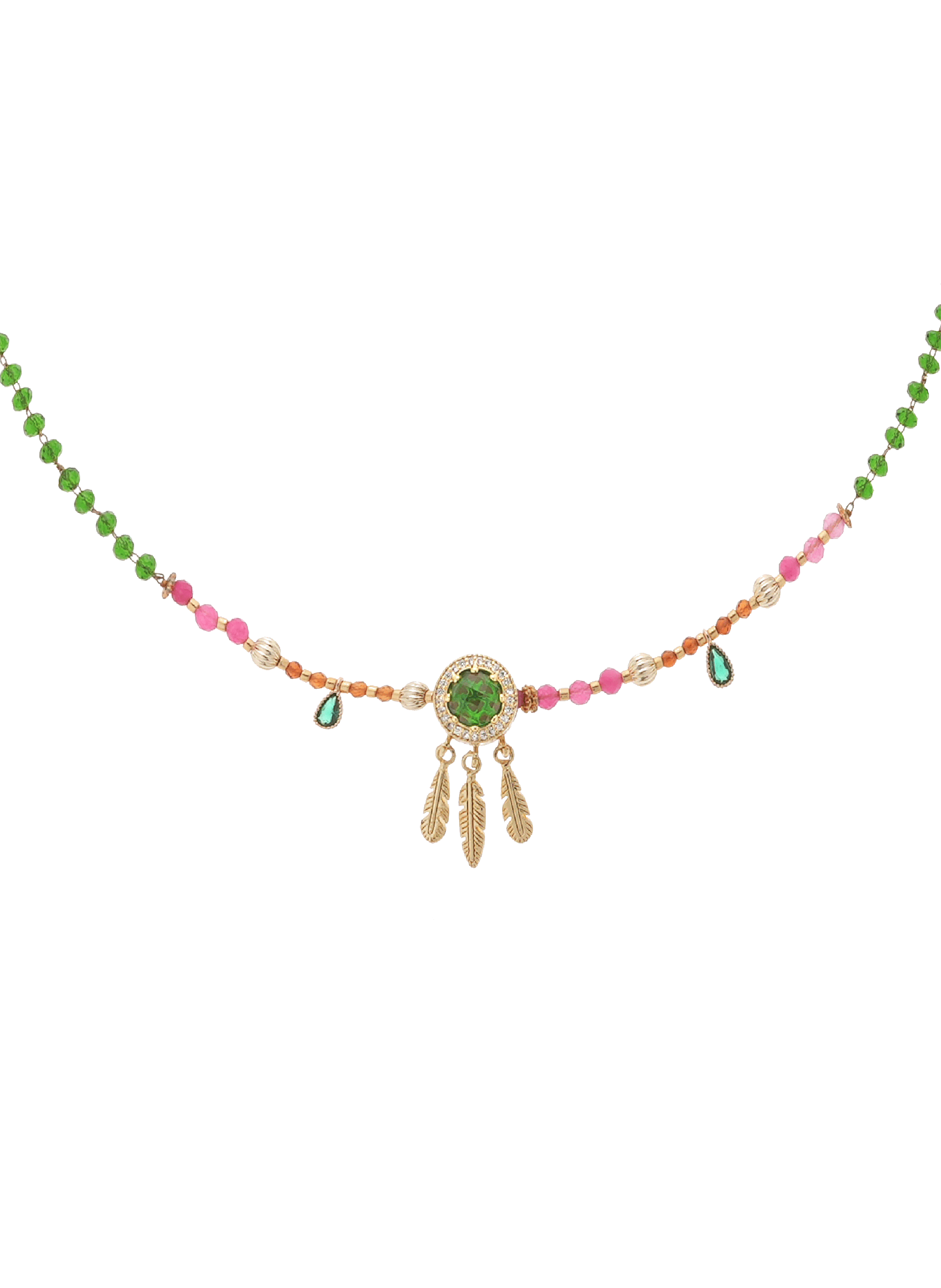 Pearl necklace with pendants HIPANEMA Green