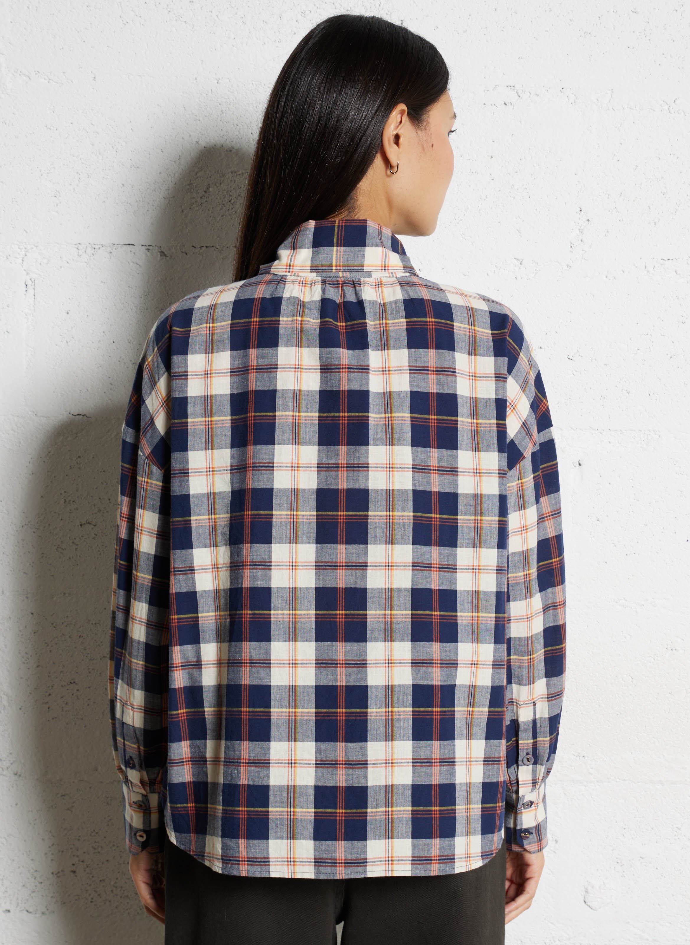 Checkered cotton shirt BELLEPIECE Blue