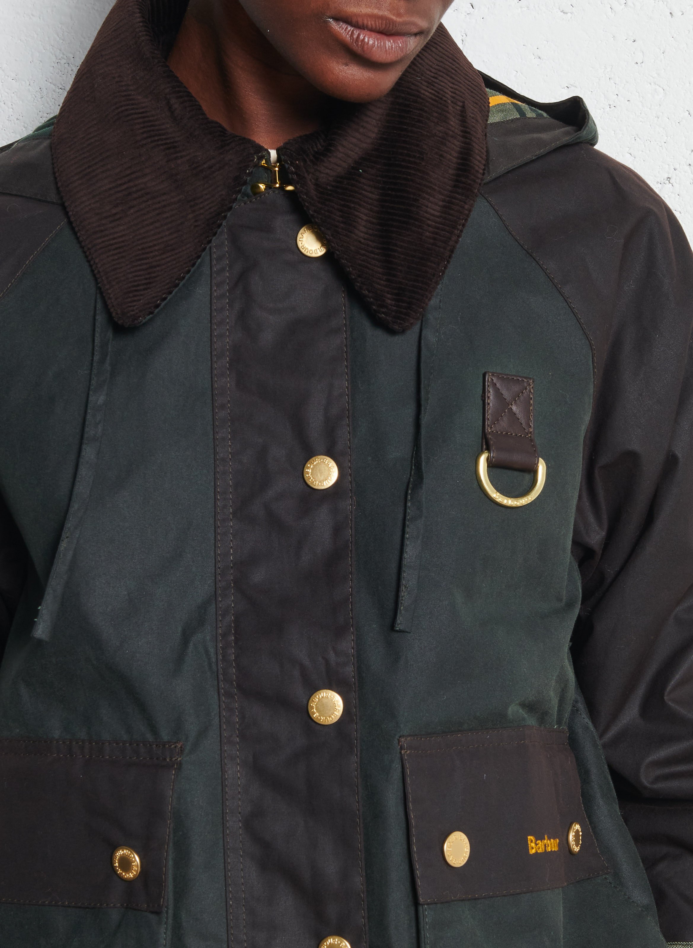 Veste ample col classique en coton BARBOUR Vert