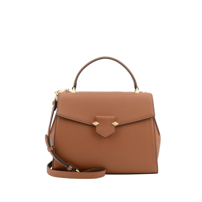 Handbag - cowhide leather POURCHET Brown