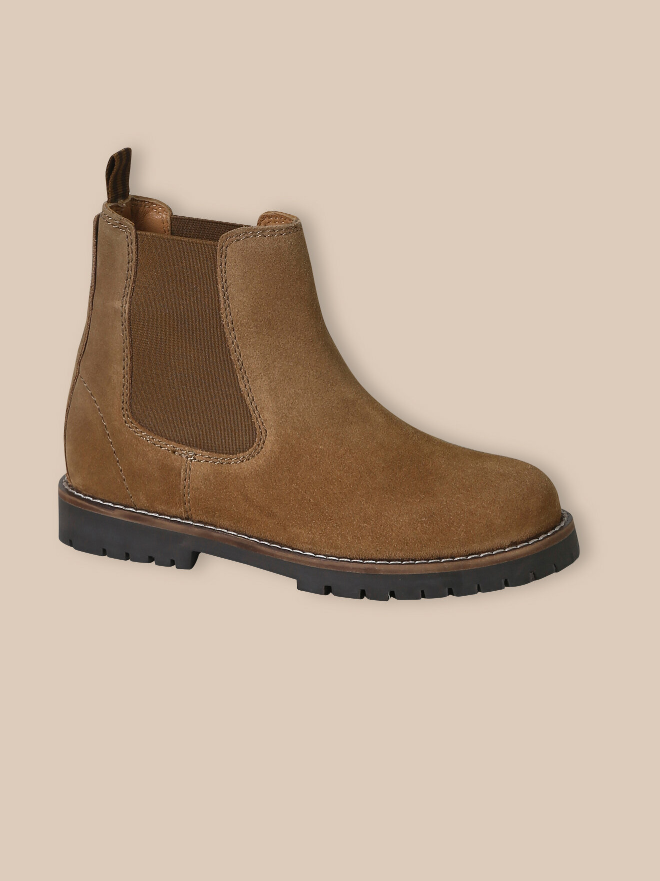 Suede leather Chelsea boots CYRILLUS Brown