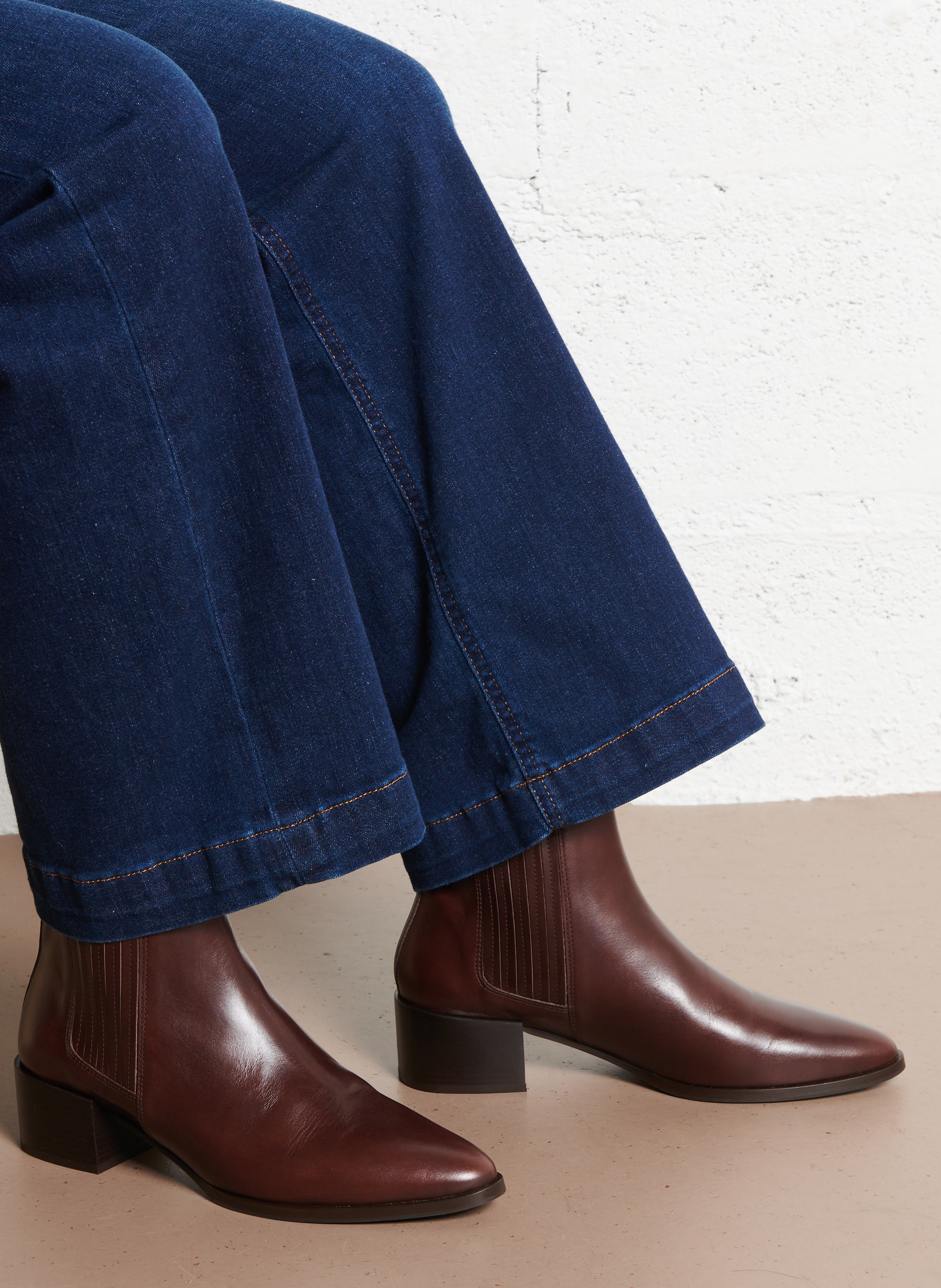 Bottines en cuir RIVECOUR Marron