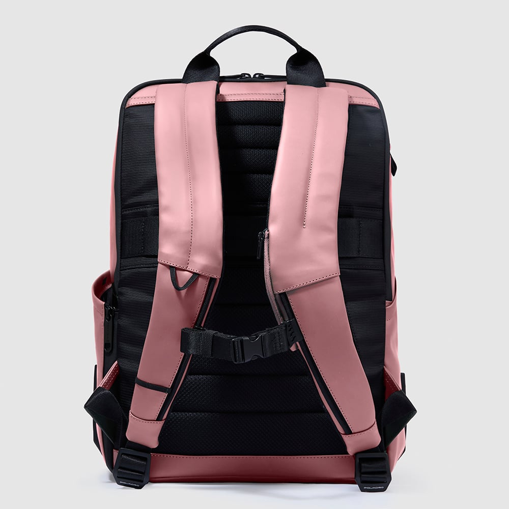 Backpack for computer and ipad® with chest strap, bottle pocket PIQUADRO Pink