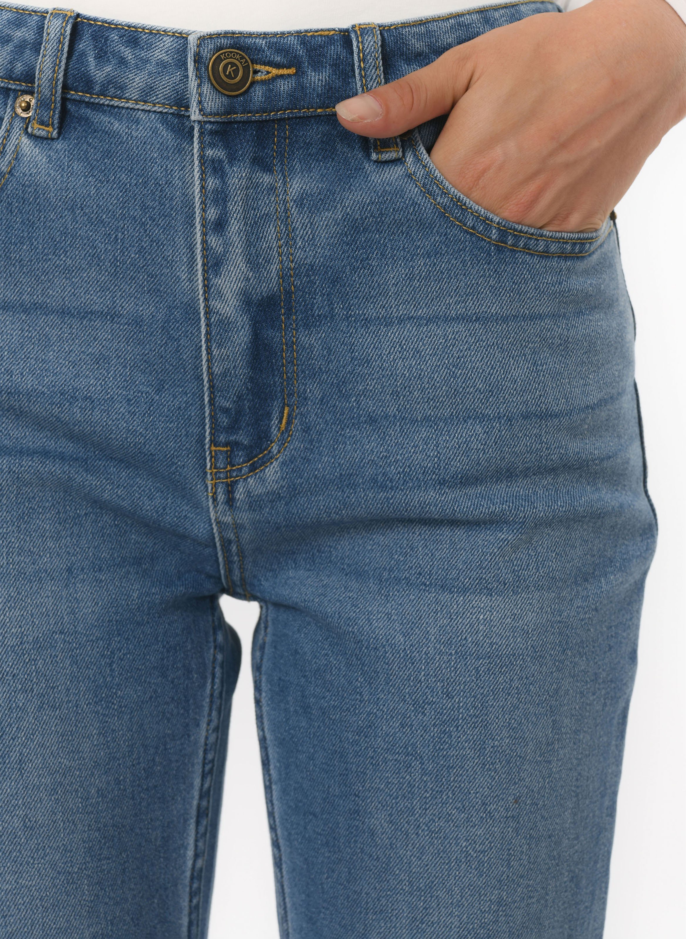 Cotton-blend straight jeans KOOKAI Blue