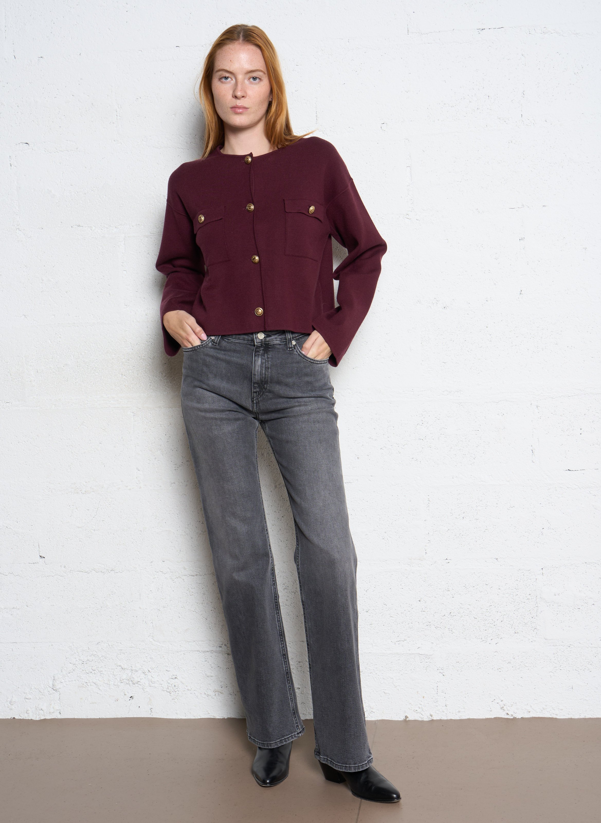 Oversize Rundhals-Cardigan IKKS Violett