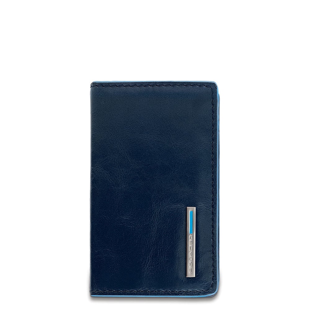 - 100% leather, - 6 cardholder slots, - 1 central compartment, - Size: L10 x H7 cm. PIQUADRO Blue