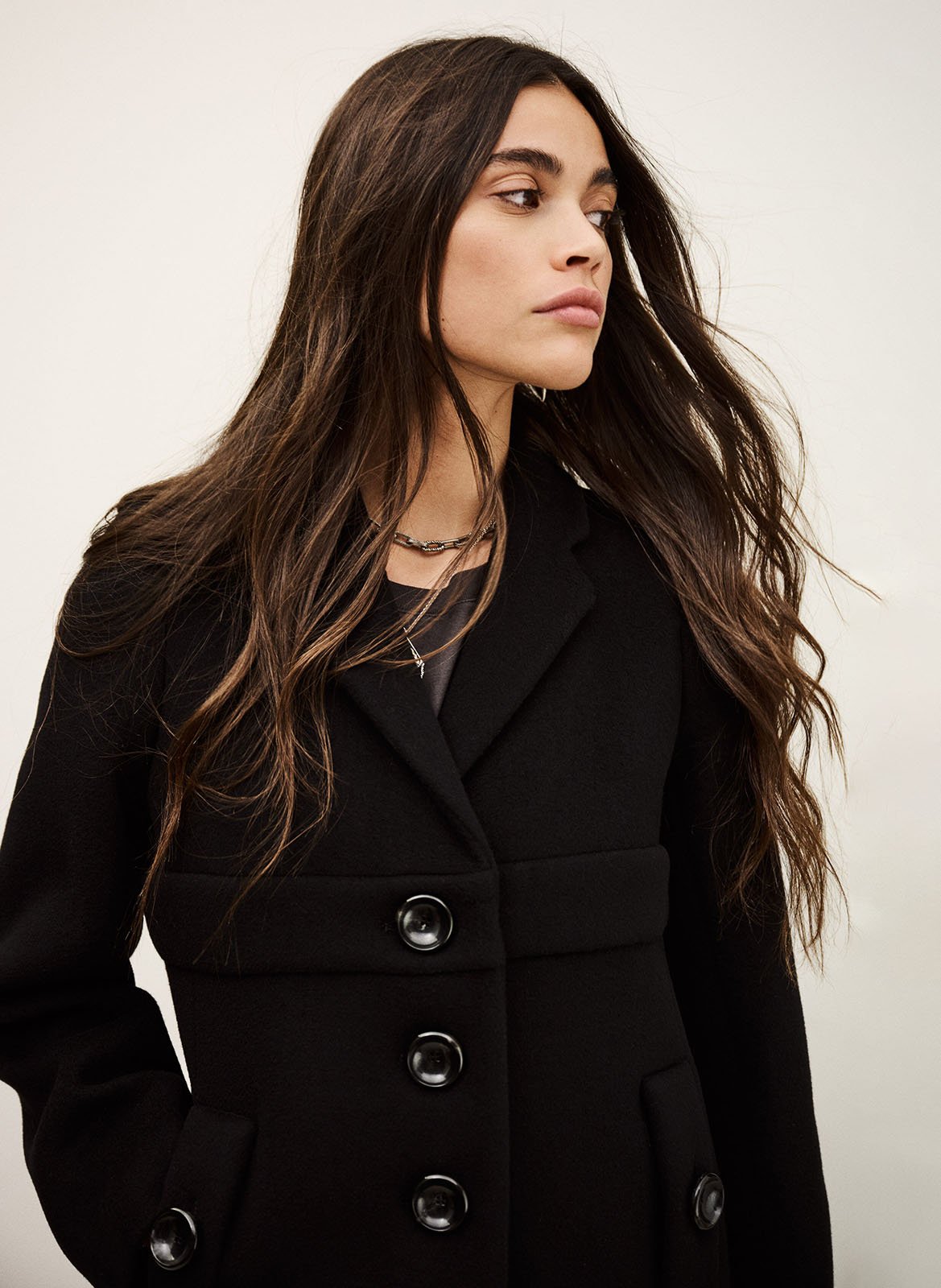 Oversized jas met reverskraag van gemengd wol BA&SH Zwart