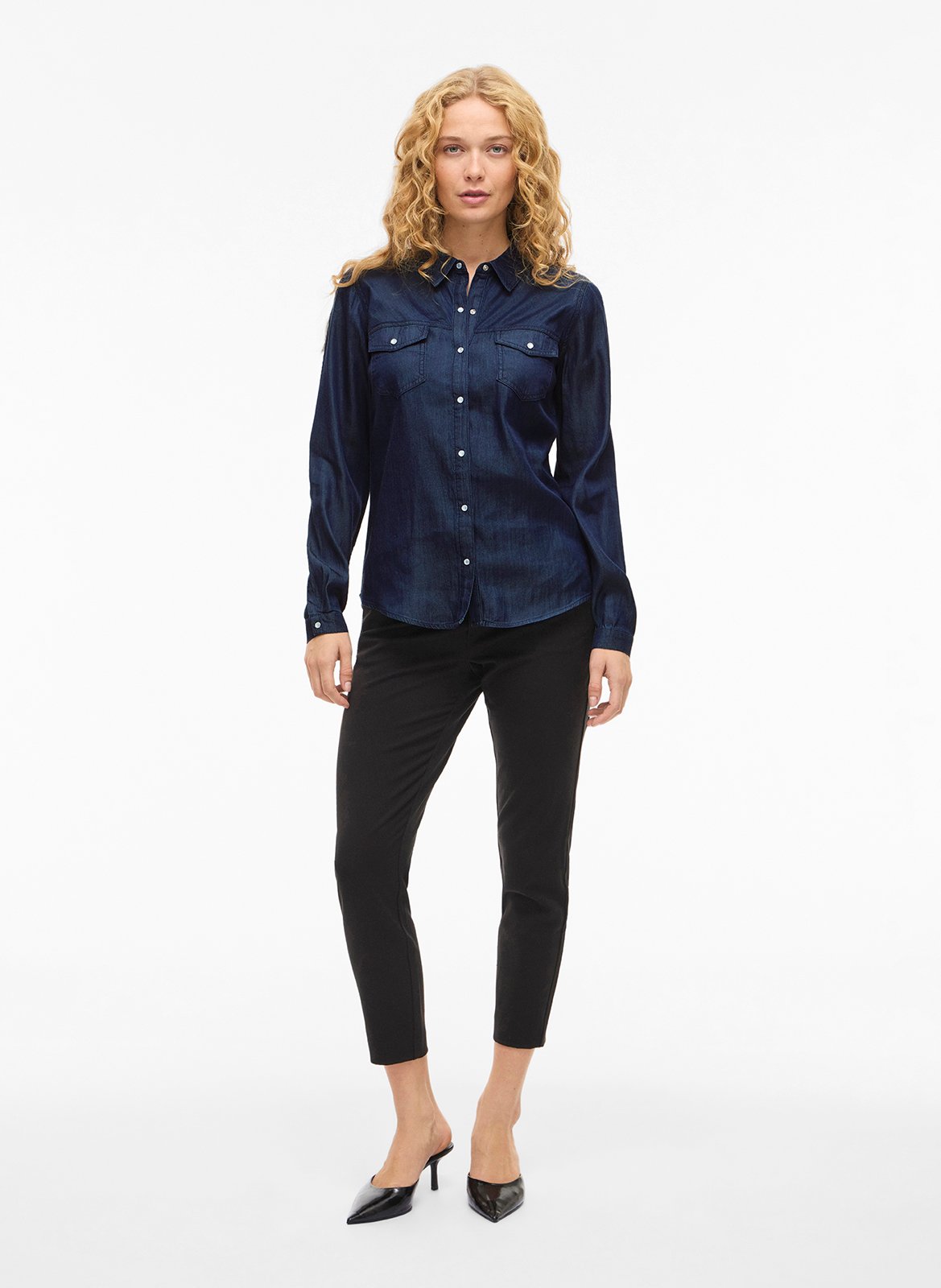 Gerade geschnittene Bluse VILA Blau