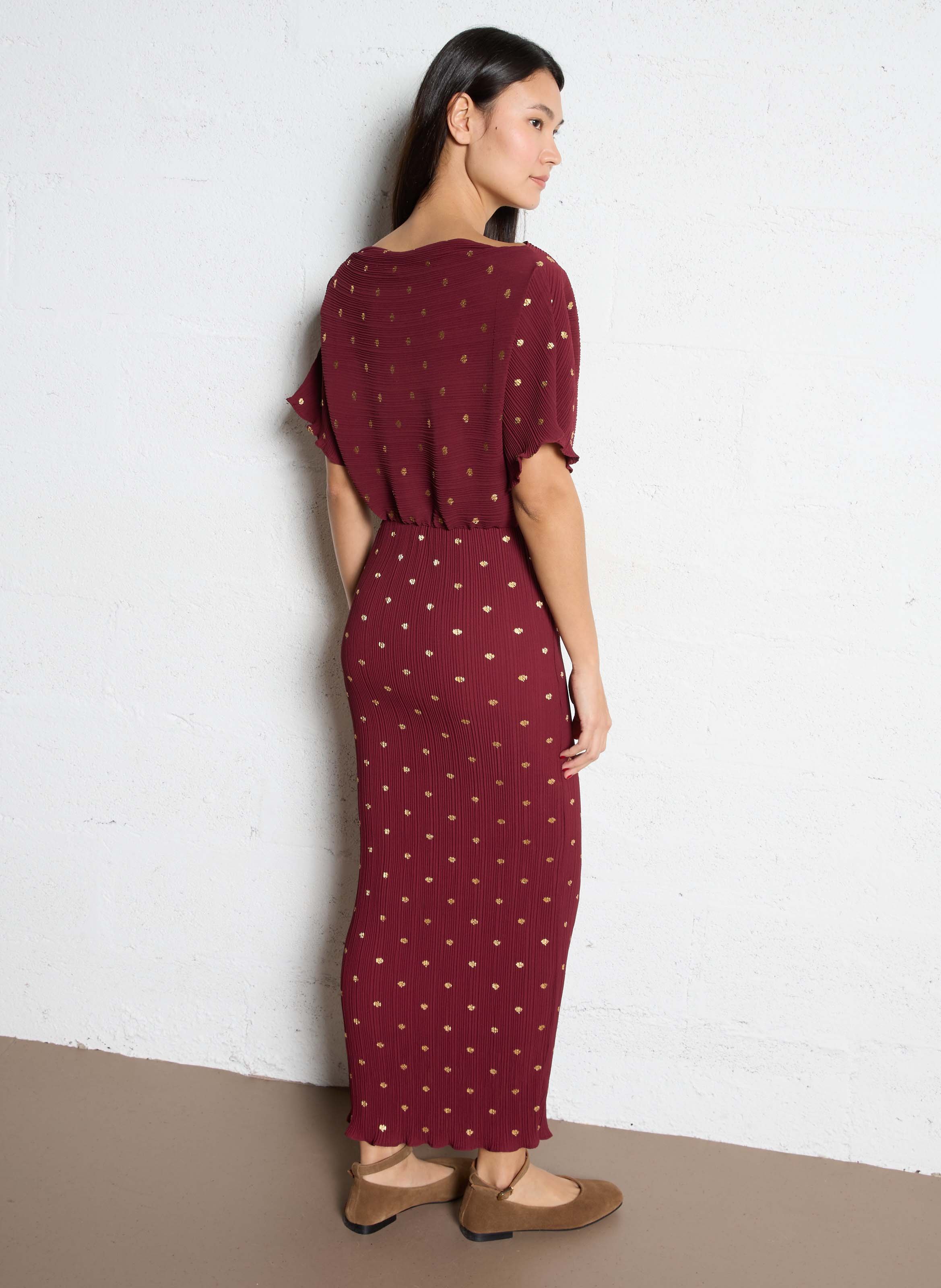 Robe longue col bateau  NEVER FULLY DRESSED Rouge