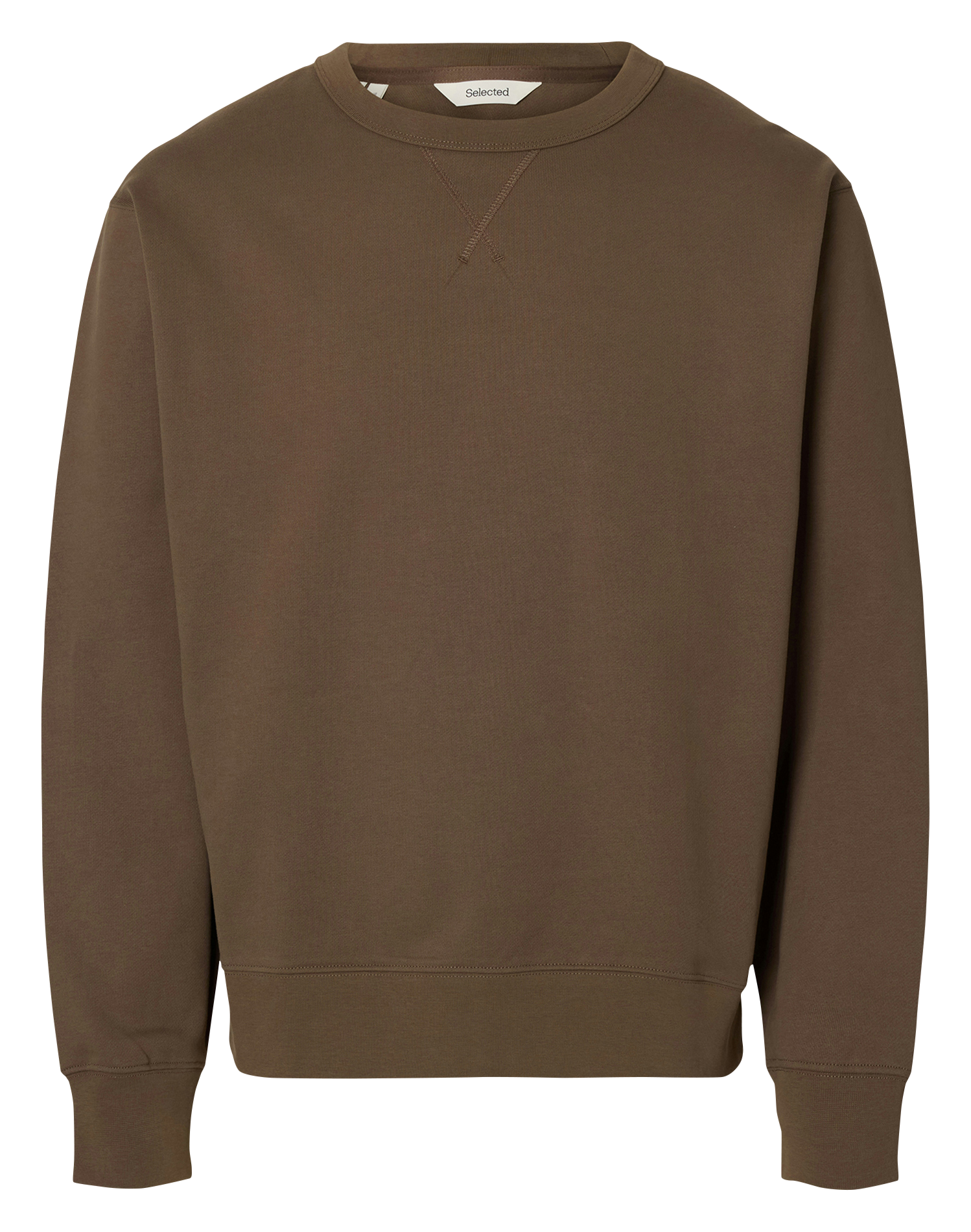 Sweat col rond SELECTED Marron