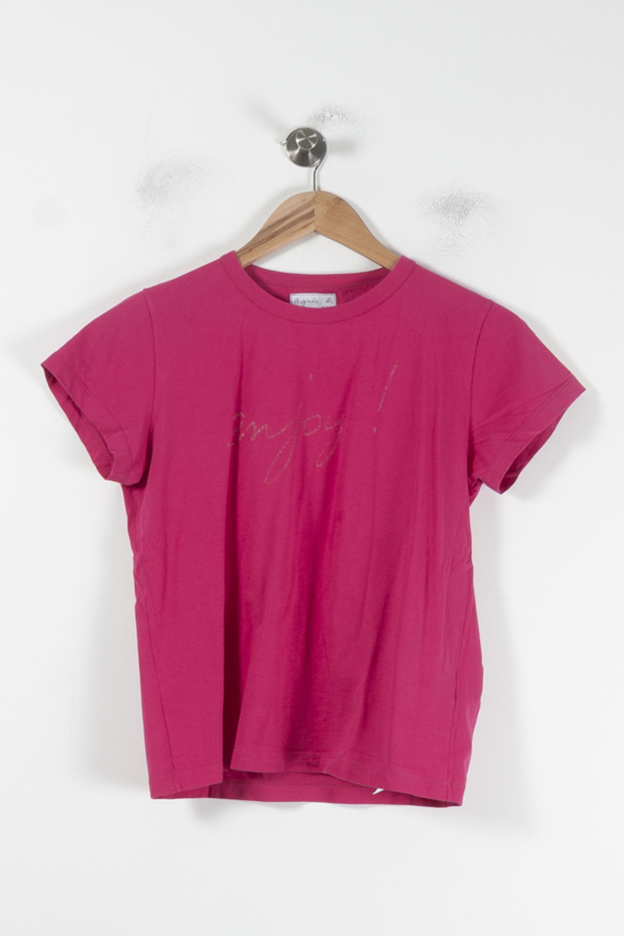 Tommy Badge T-shirt AGNES B. - Seconde Main Pink