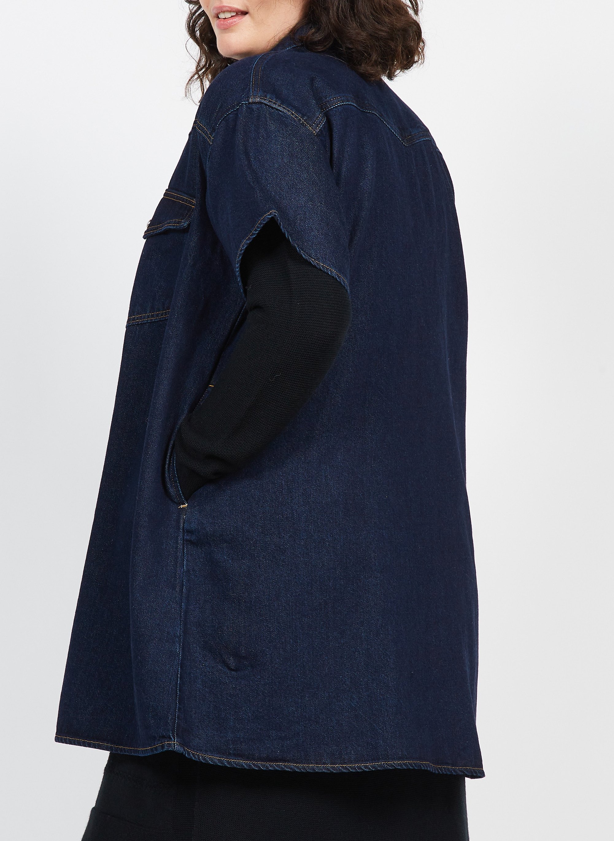 Straight cotton denim shirt dress LEVI&#039;S Raw denim