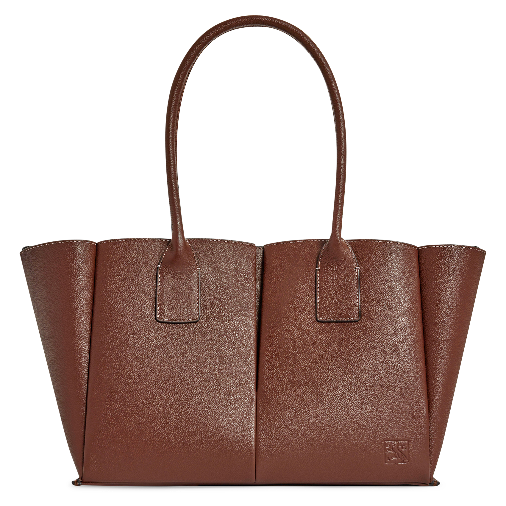 Leather tote bag LE TANNEUR Brown