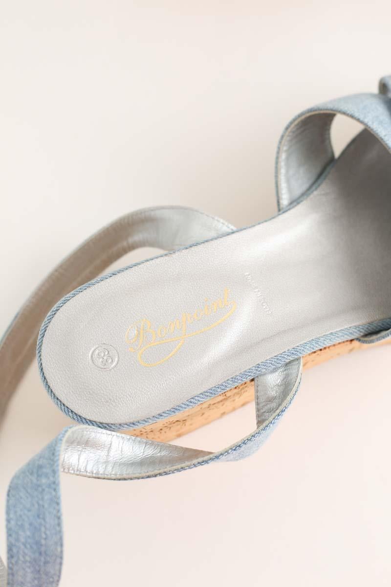 Faux leather sandals BONPOINT - Seconde Main Blue