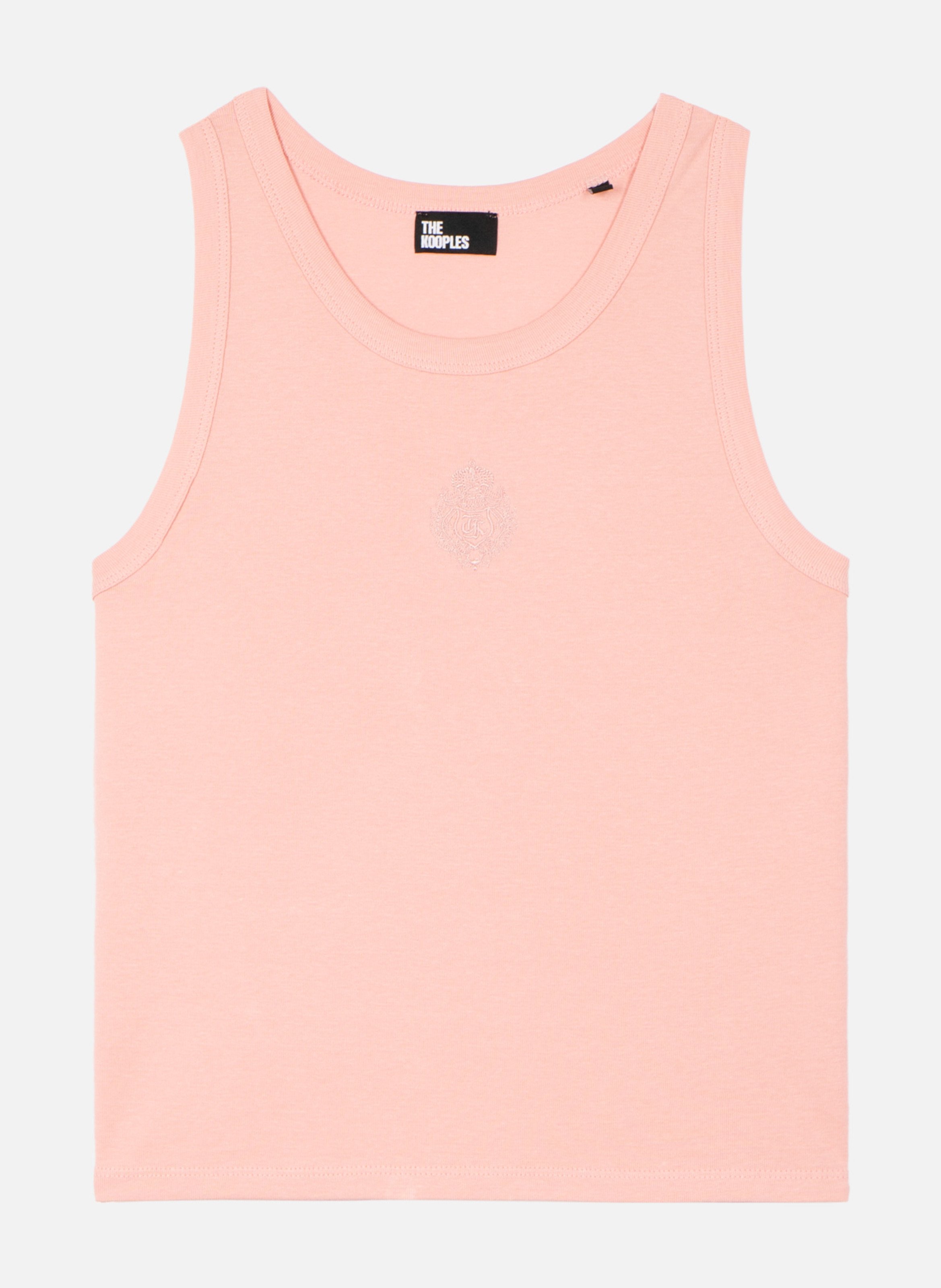 Cotton tank top with crest THE KOOPLES Pink