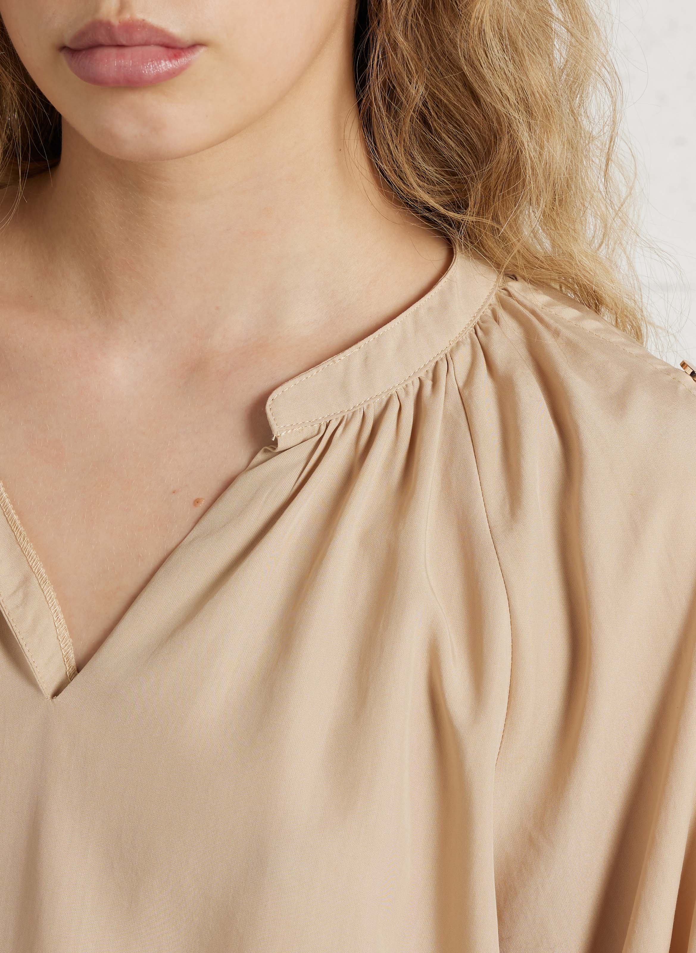 Wijdvallende blouse met knoopdetails LA PETITE ETOILE Beige