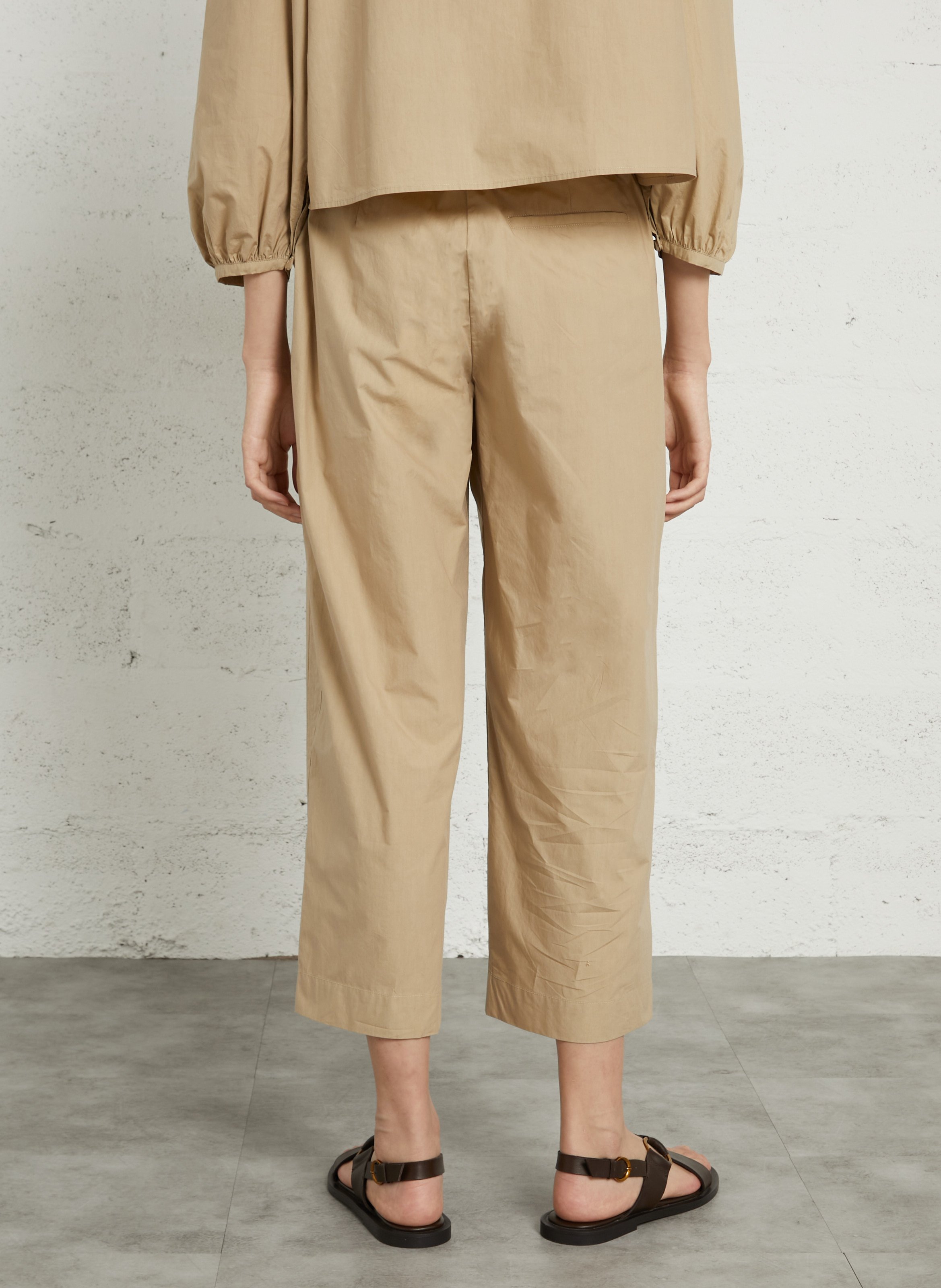 Plain 7/8 straight trousers BELLEPIECE Beige