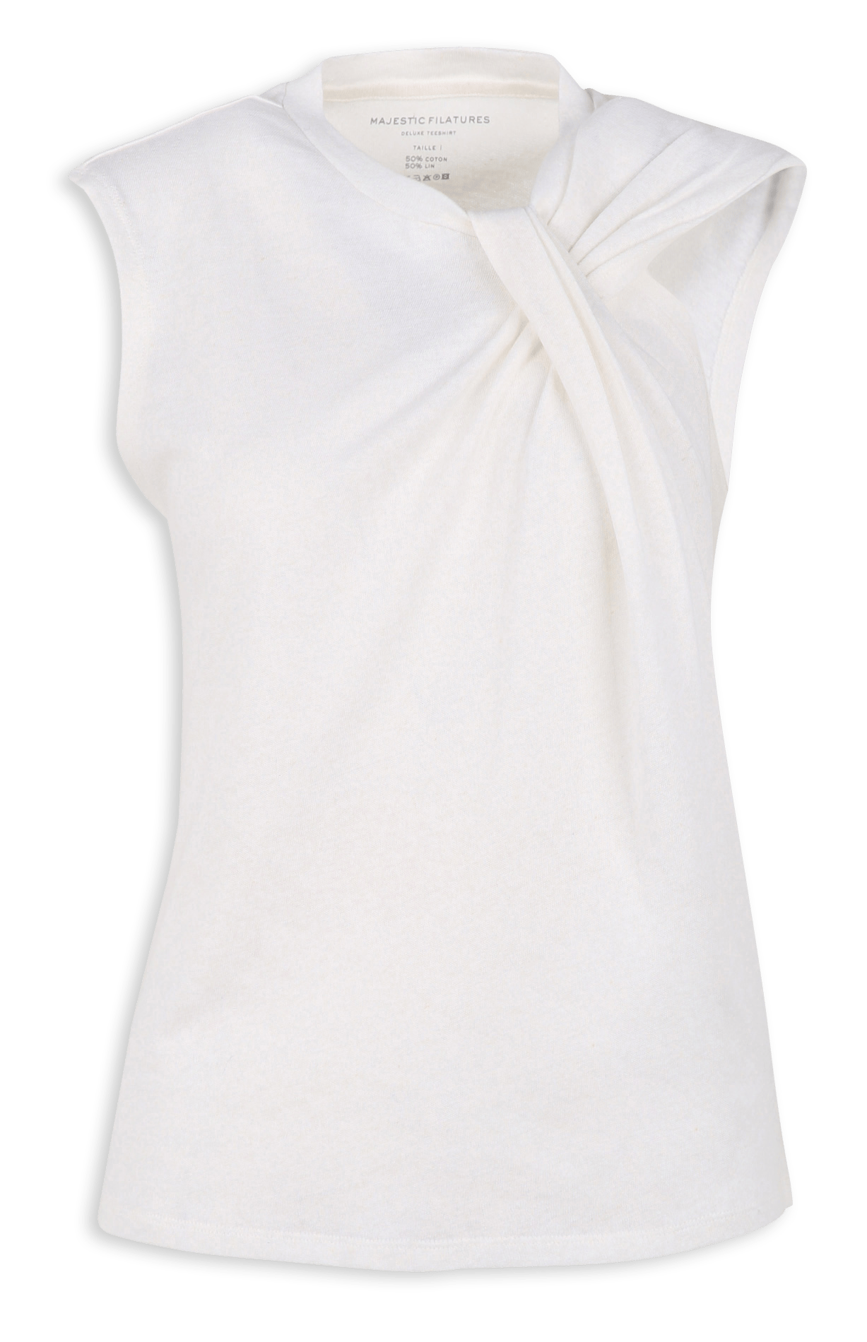 Round-neck linen-blend tank top MAJESTIC FILATURES