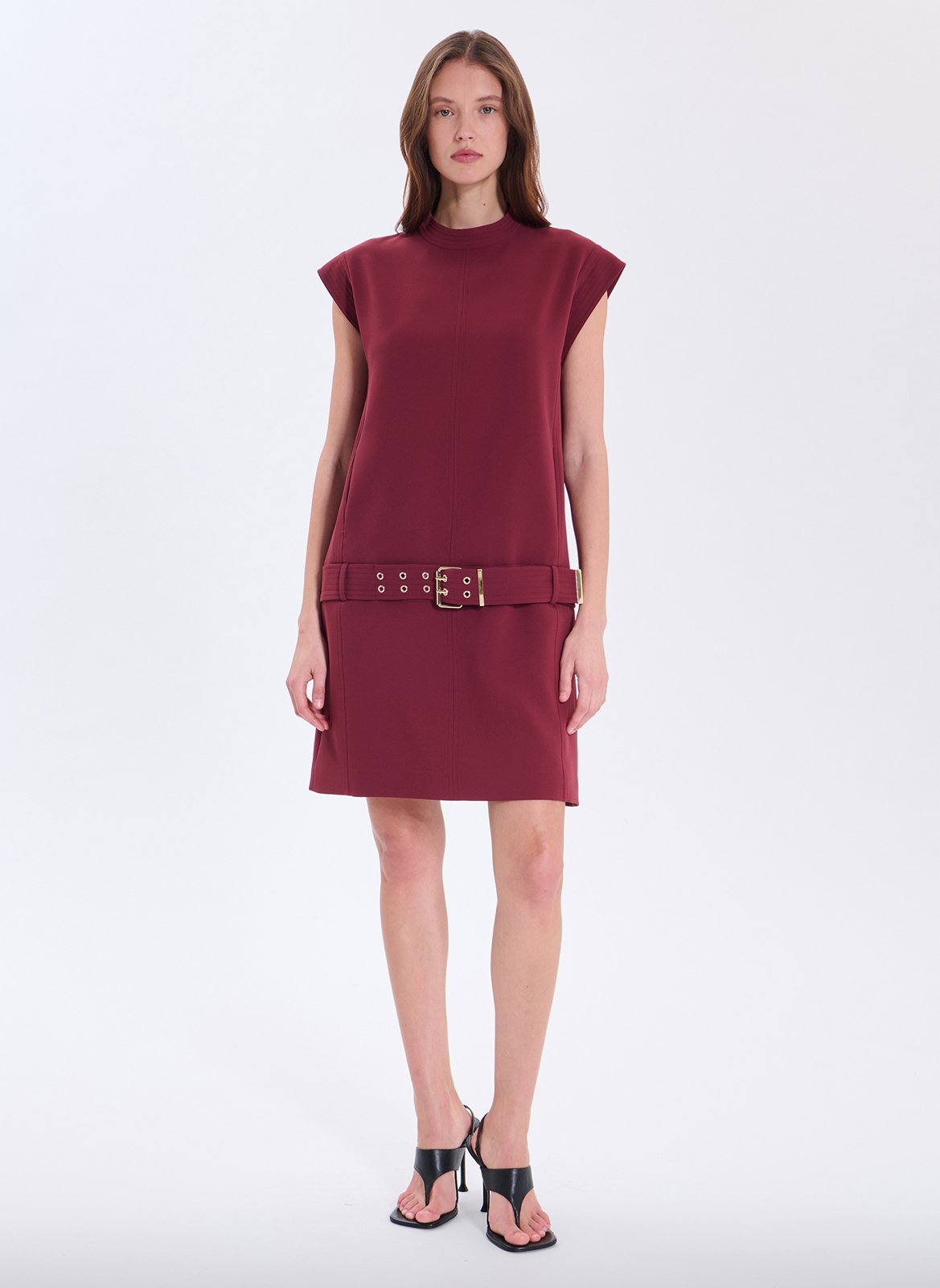 Robe courte col rond  ZAPA Rouge