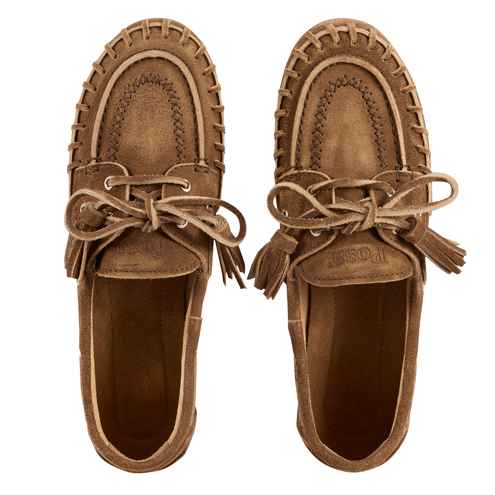 Leather deck shoes POSA Brown