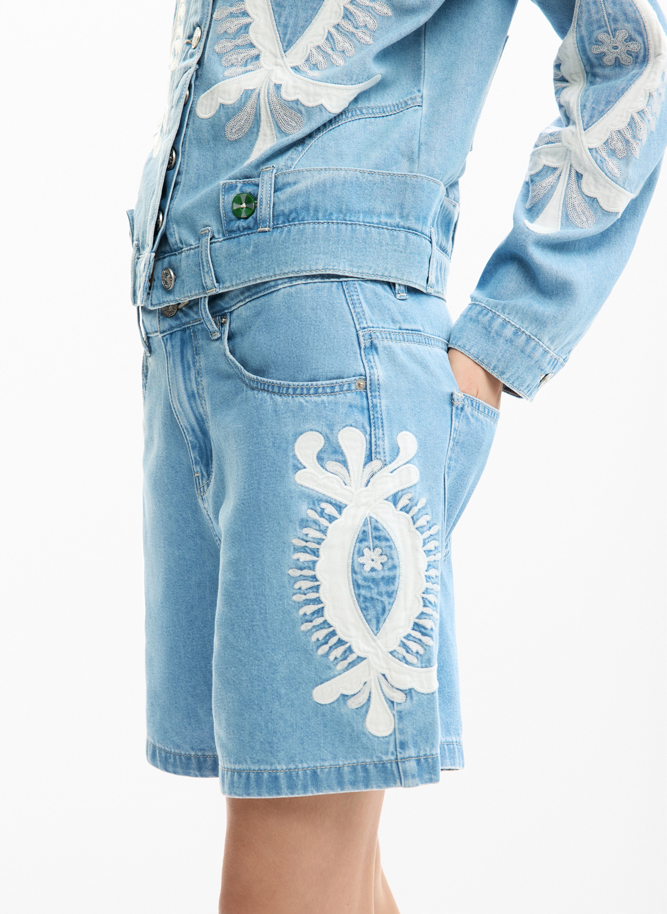 Cargoshort van jeans DESIGUAL Blauw