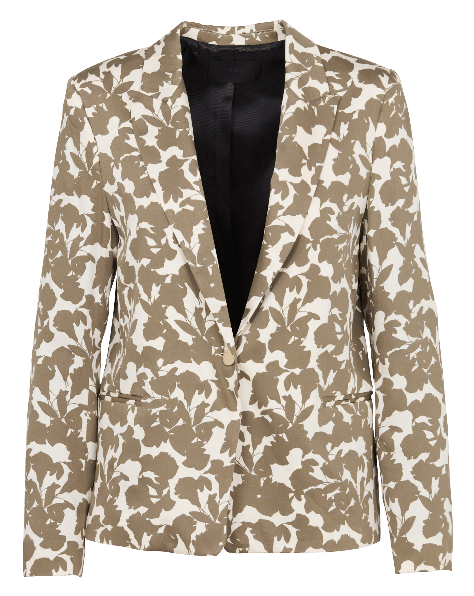 Veste droite col tailleur imprimée IKKS Kaki